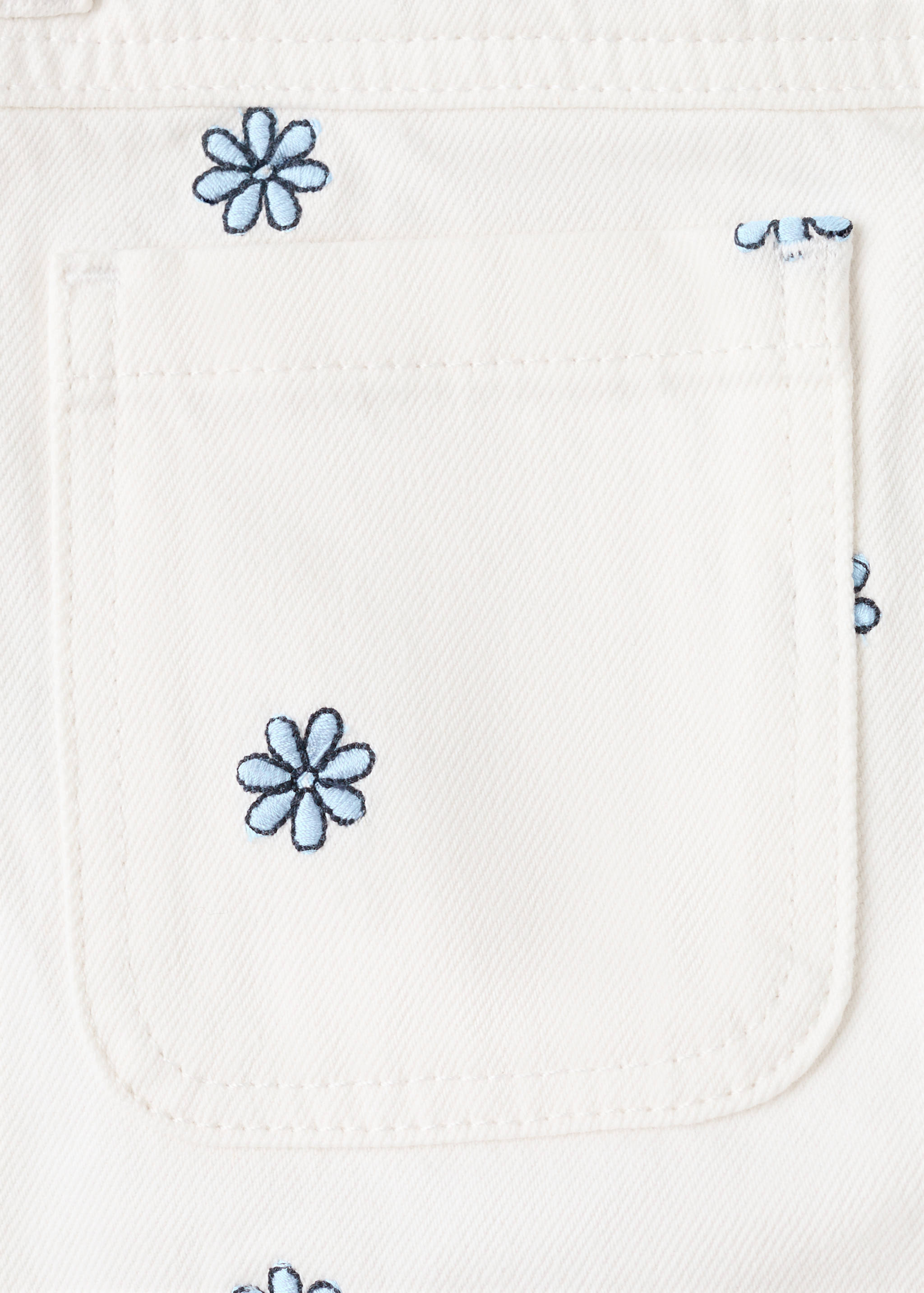 Jeans rectos bordado flores - Detalle del artículo 0