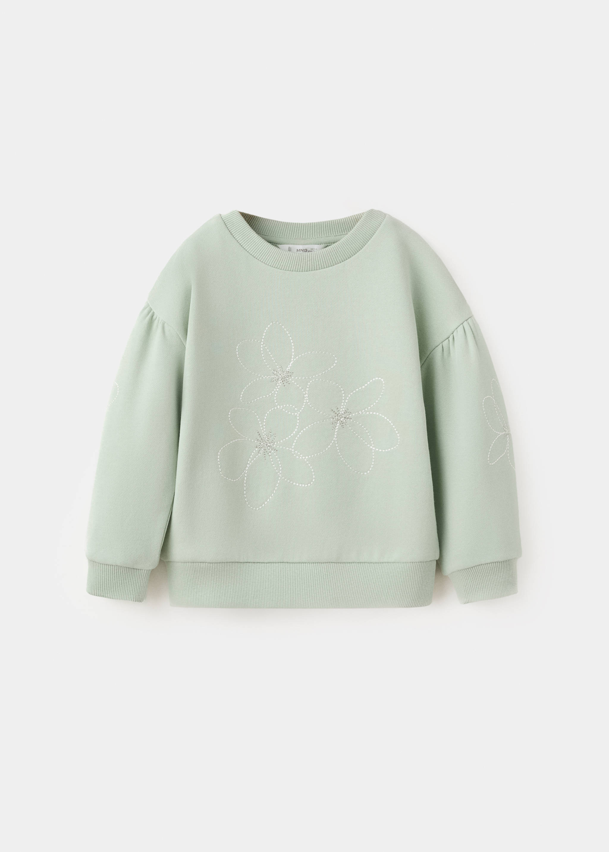 Sweat-shirt coton fleurs brodées - Article sans modèle