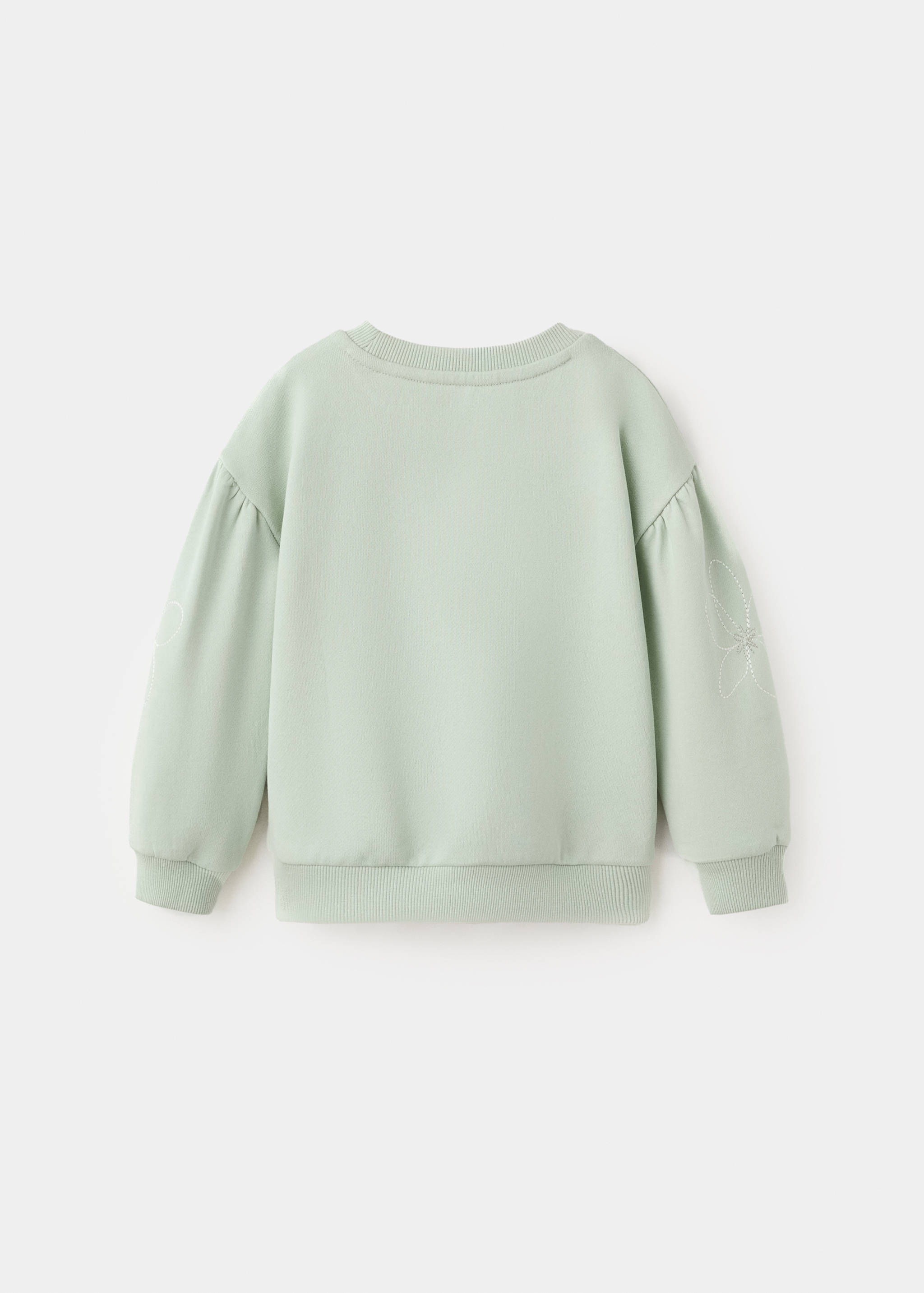 Sweat-shirt coton fleurs brodées - Verso de l’article