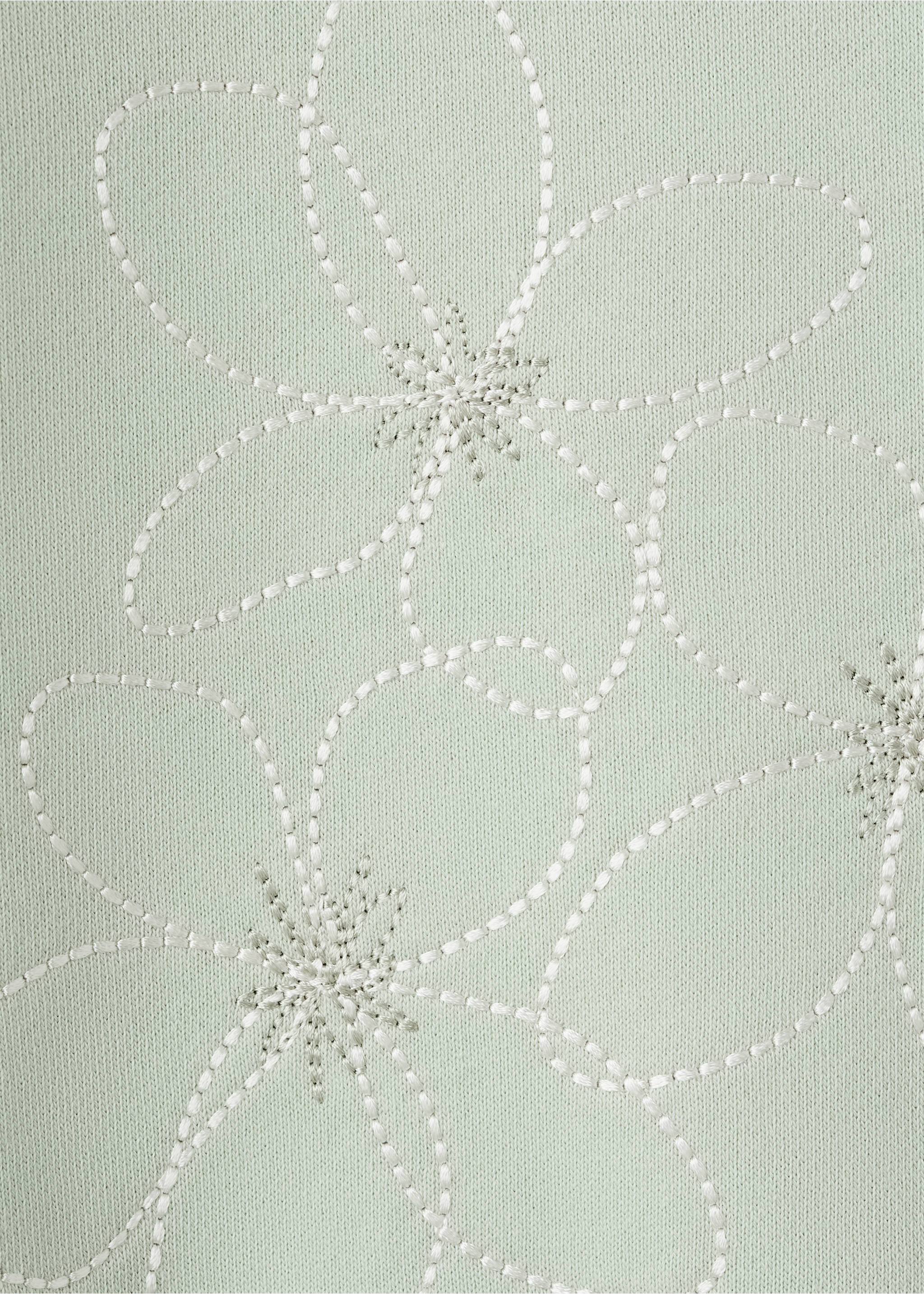 Hanorac bumbac cu flori brodate - Detaliu al articolului 8, Verde-aqua. Ref: 27046354-00.