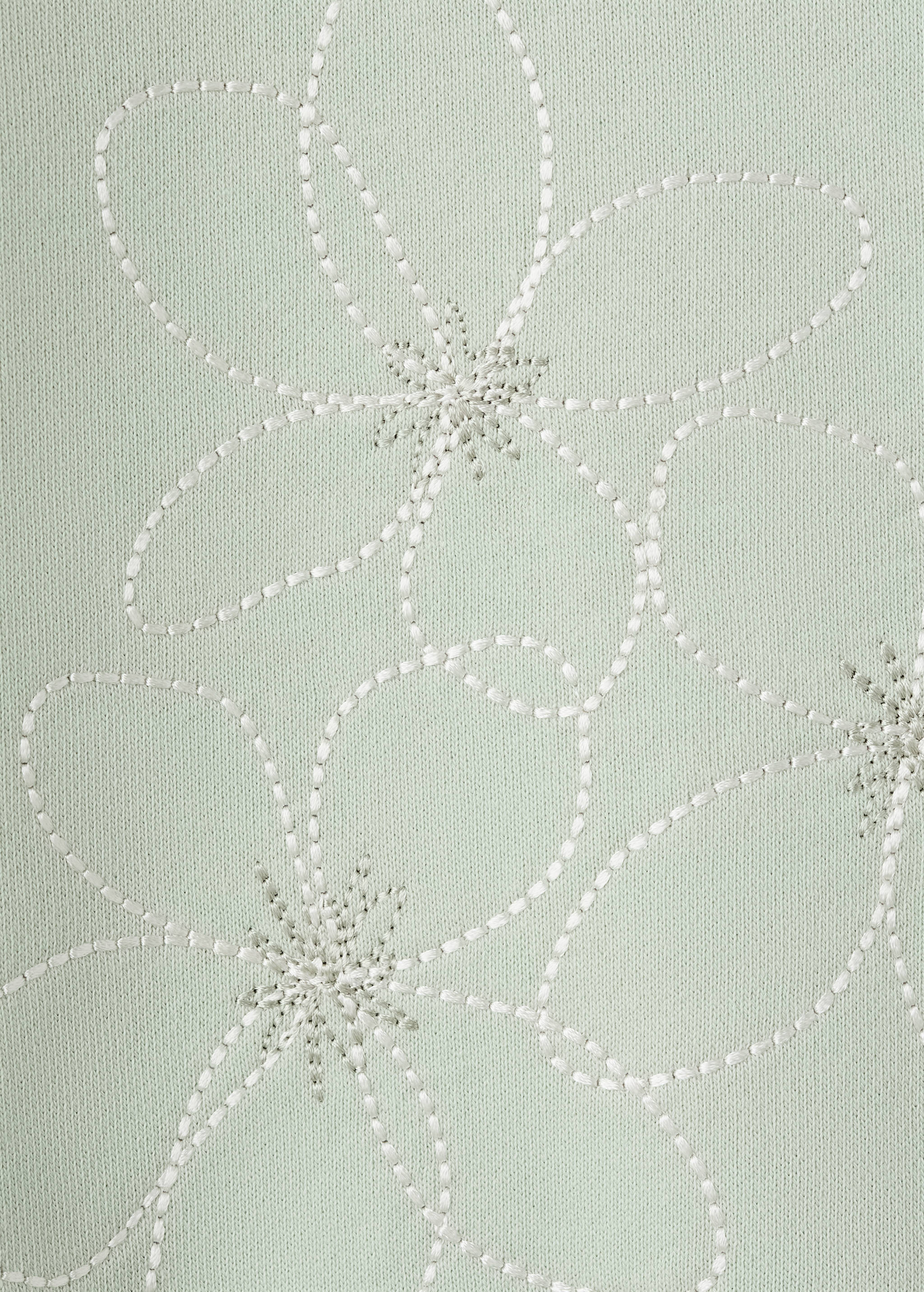 Sweat-shirt coton fleurs brodées - Détail de l'article 8