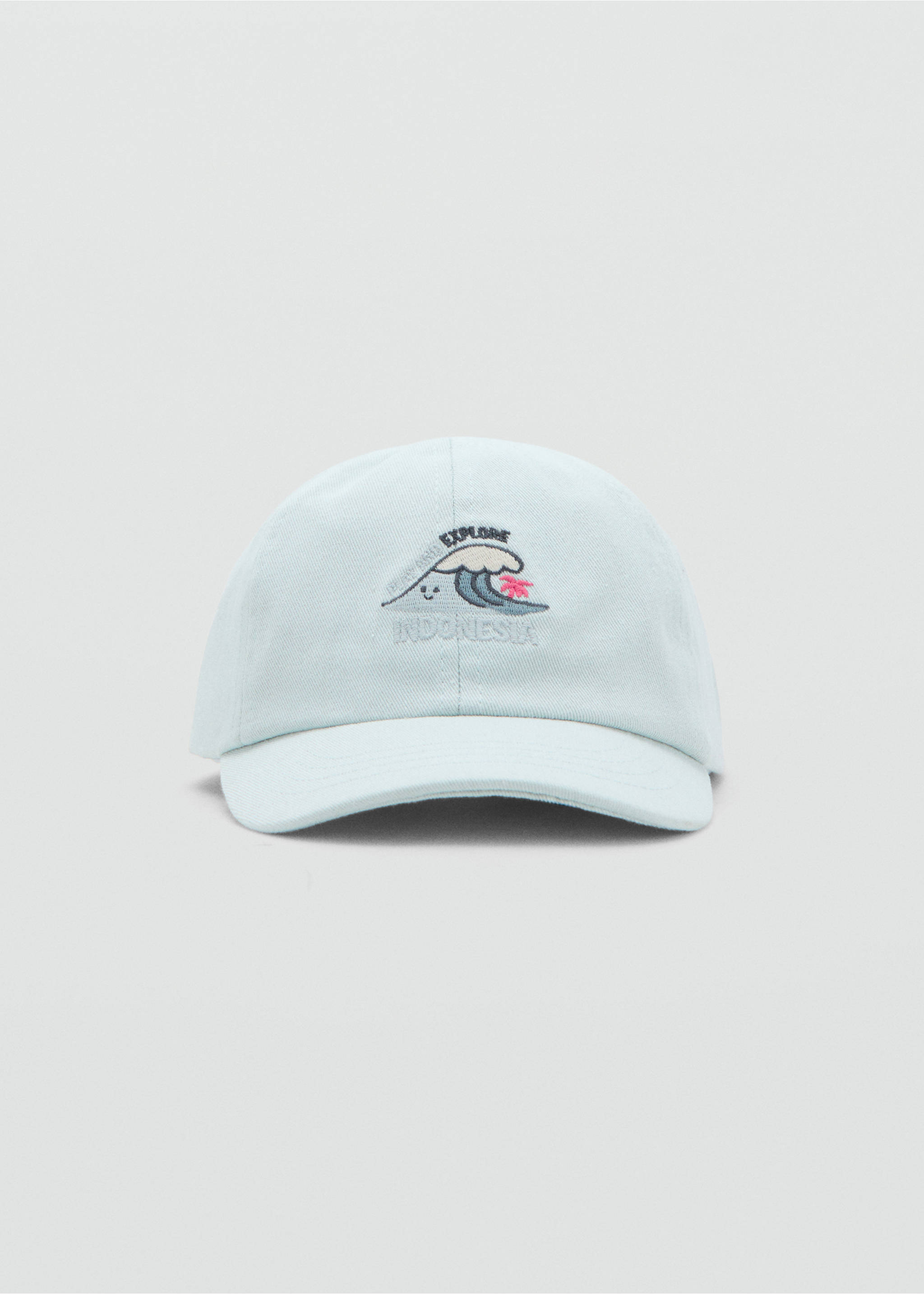 Gorra detalle bordado - Plano medio, Verde agua. Ref: 27046355-00.