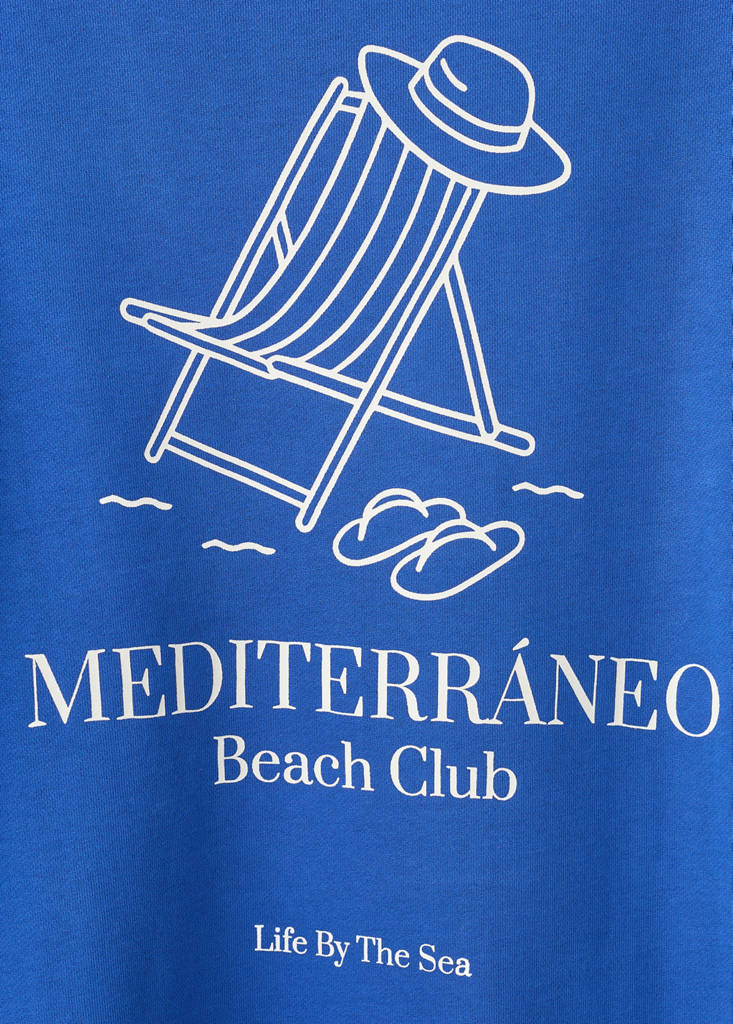 Printed cotton sweatshirt — Vibrant blue