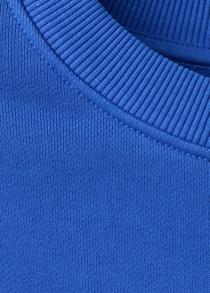 Printed cotton sweatshirt — Vibrant blue