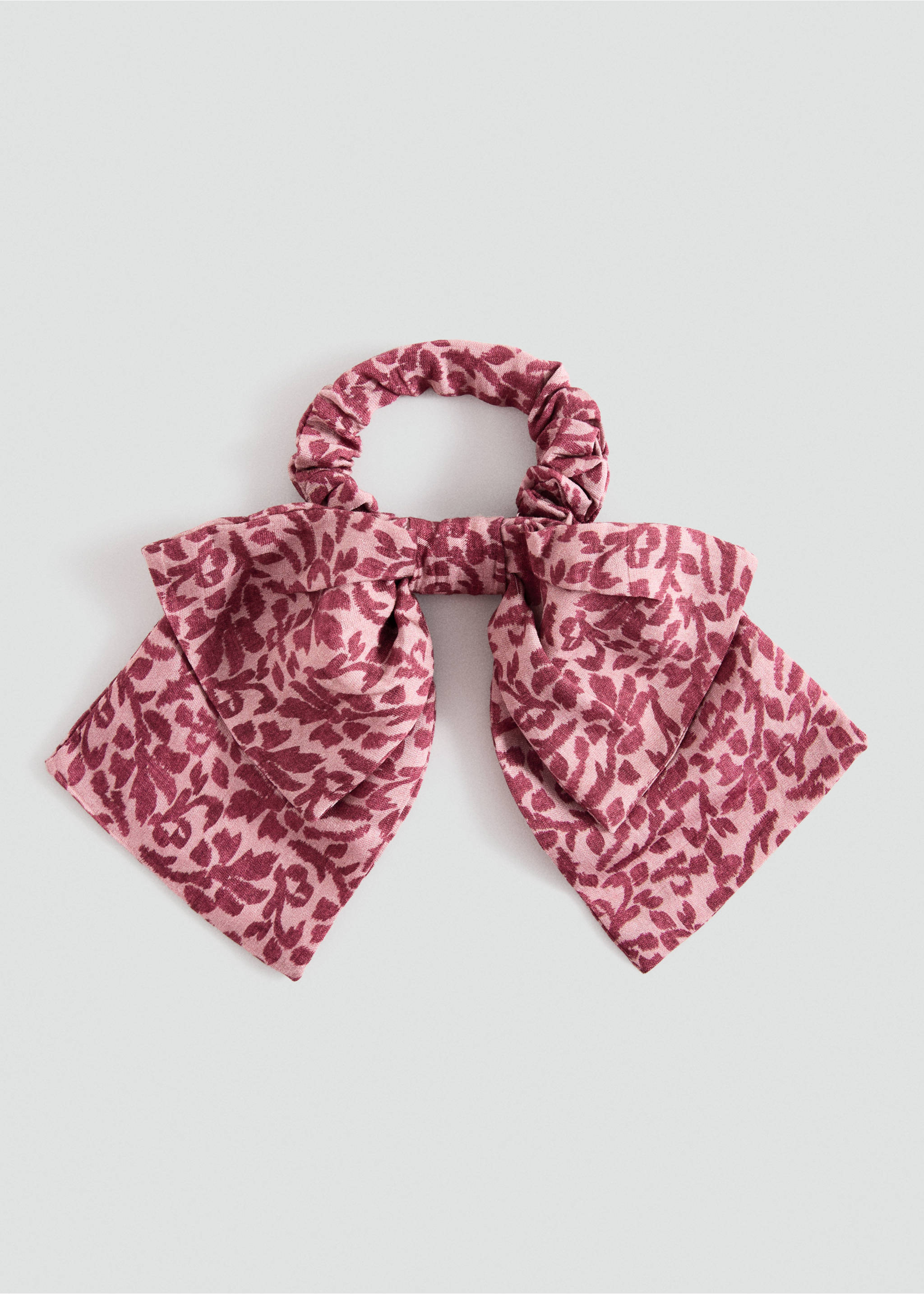Bow hair tie - Article without model, Pale Pink. Ref: 27046358-00.