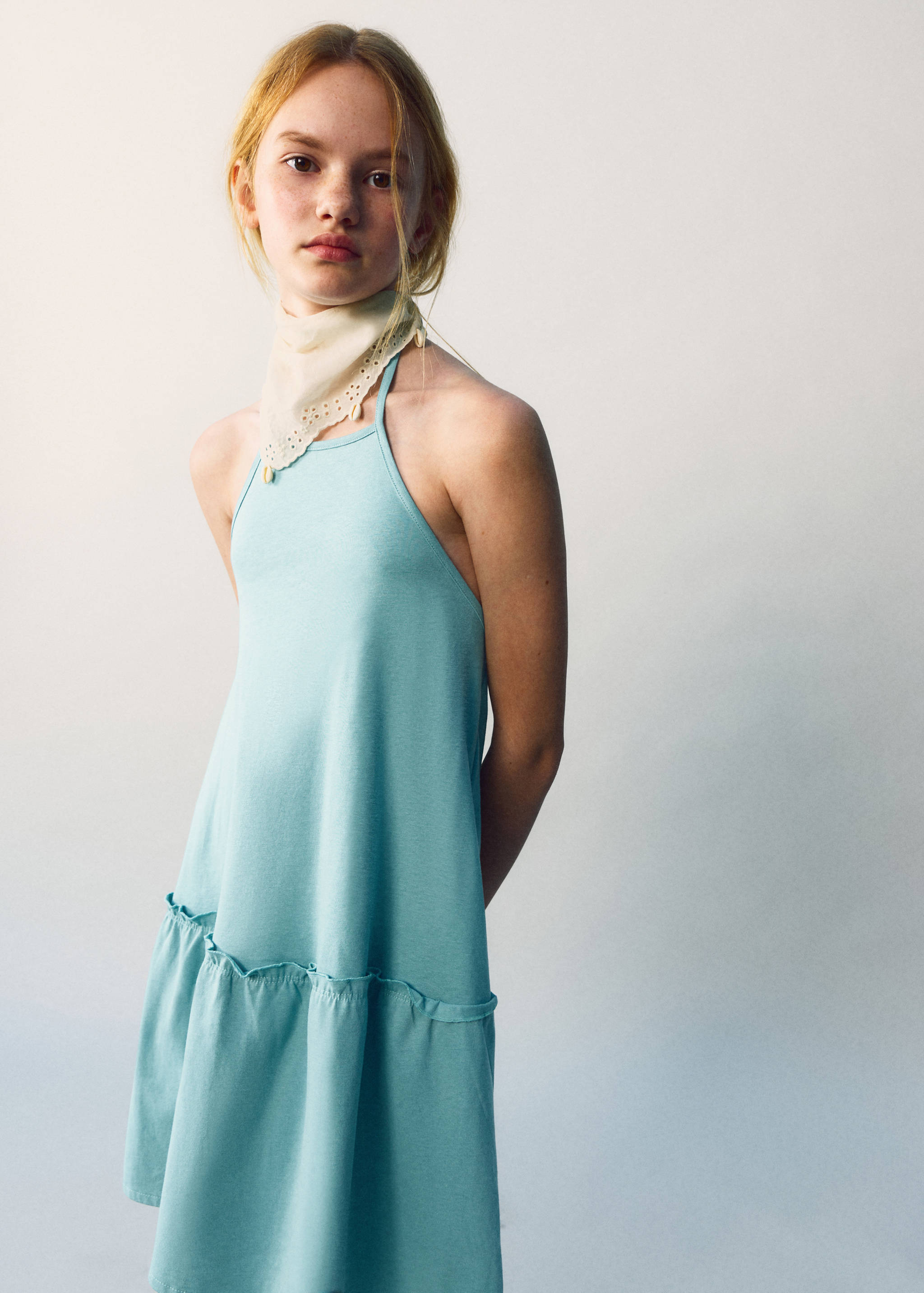 Embroidered handkerchief with bead detail - General plane