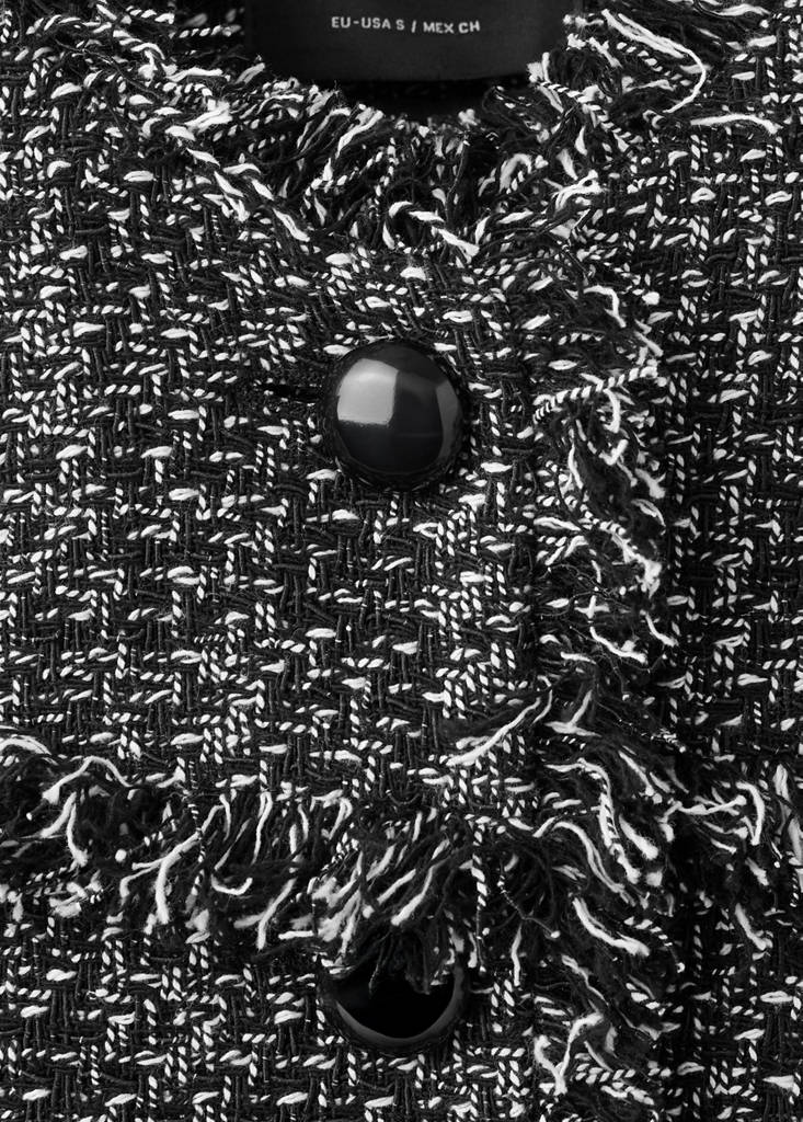 Tweed jacket with frayed ends — Black