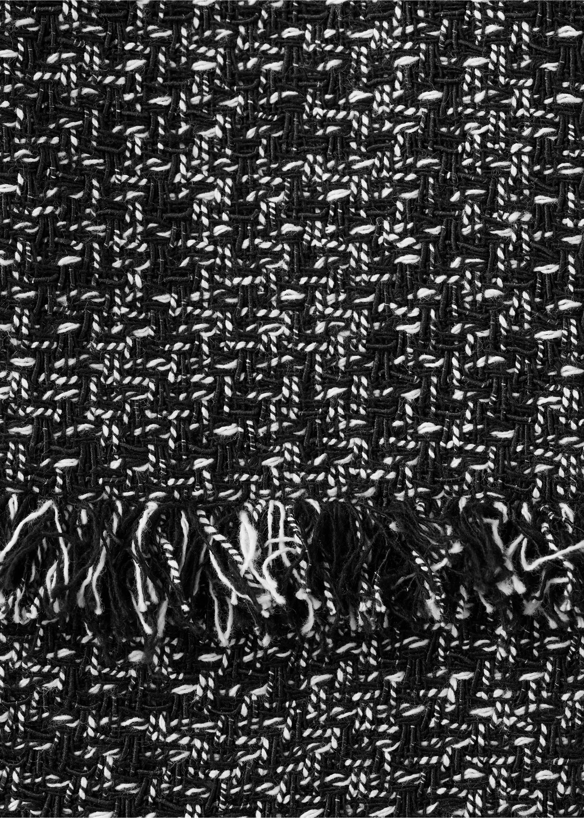 Chaqueta tweed terminaciones deshilachadas - Detalle del artículo 0, Negro. Ref: 27046362-00.