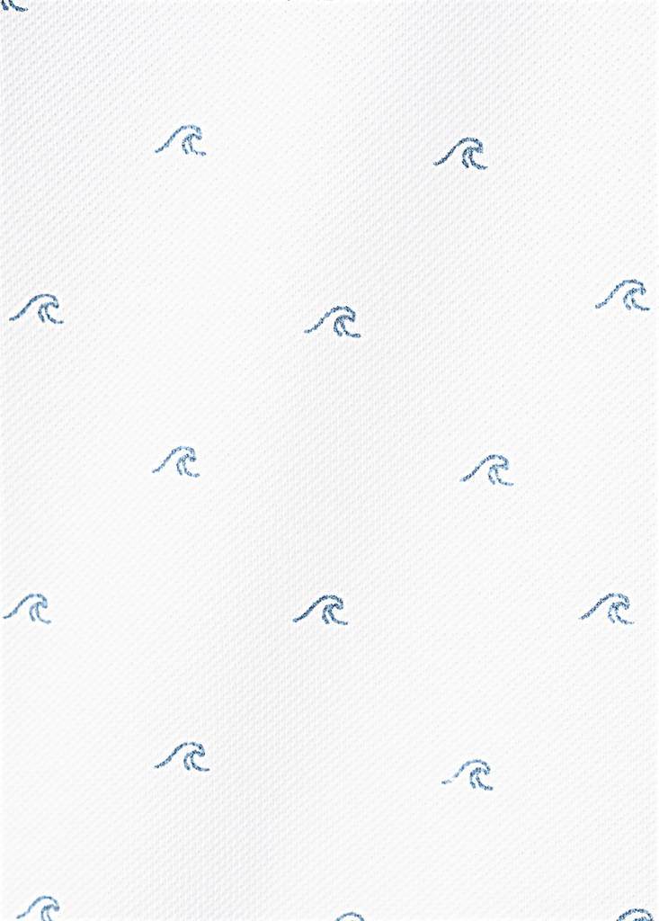 Printed cotton polo shirt — White