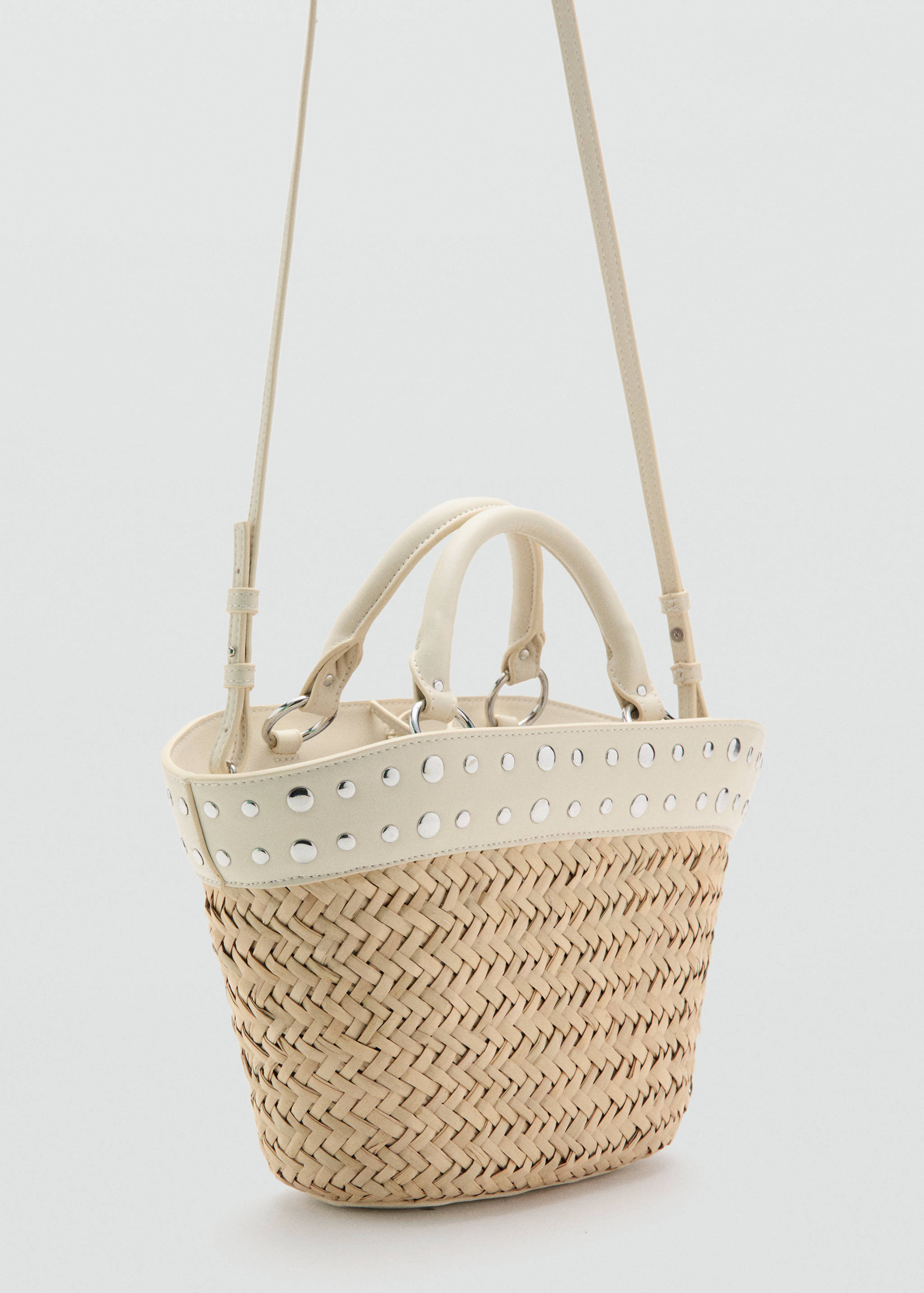 Sac à main raphia à clous - Plan moyen