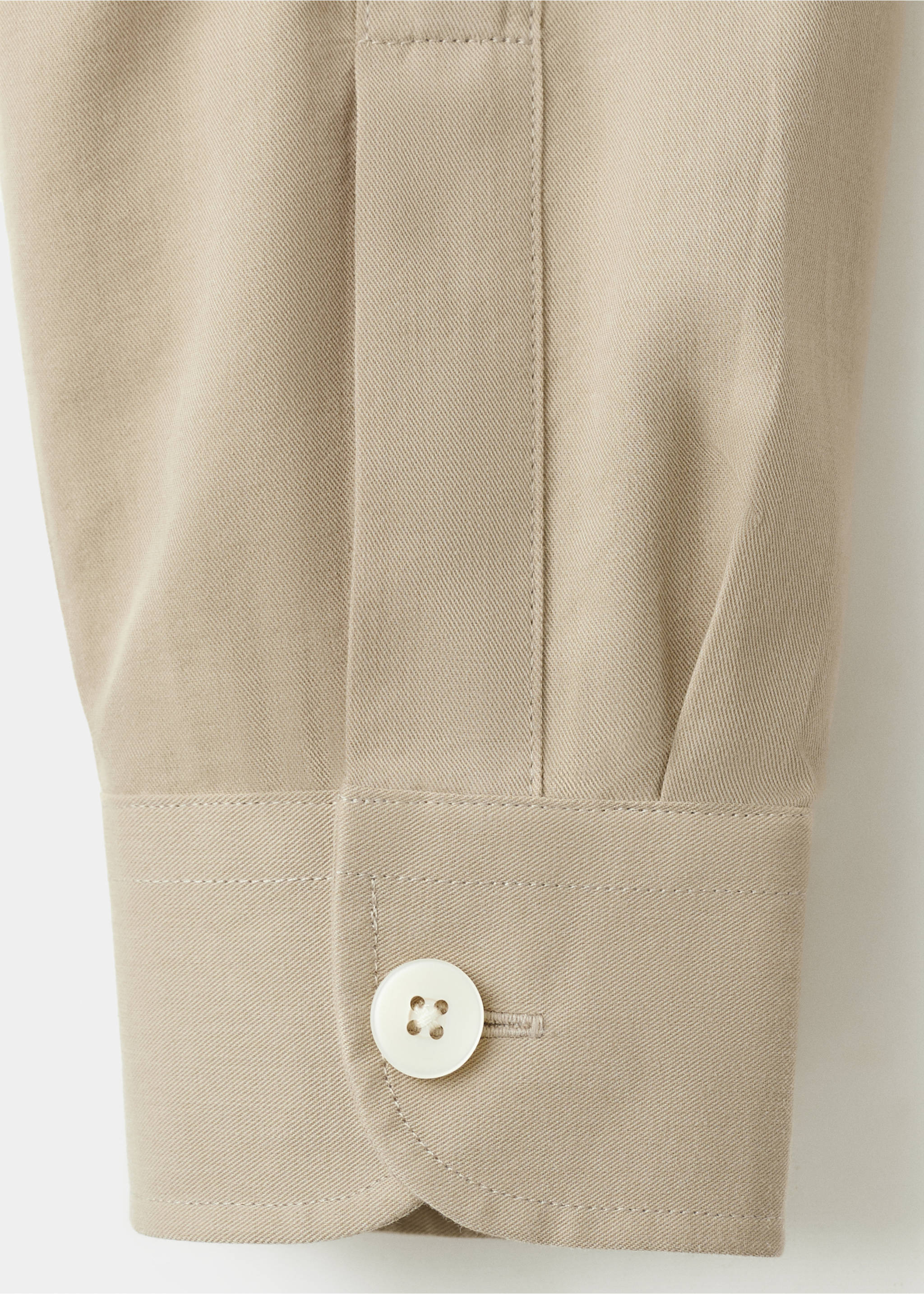 Sobrecamisa cotó coll bowling - Detall de l'article 8, Beige. Ref: 27046711-00.
