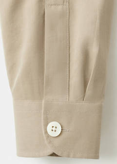 Bowling collar cotton shacket — Beige 6