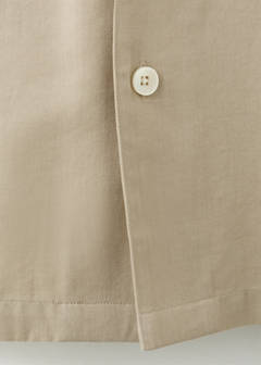 Bowling collar cotton shacket — Beige 8