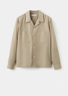 Bowling collar cotton shacket — Beige 7