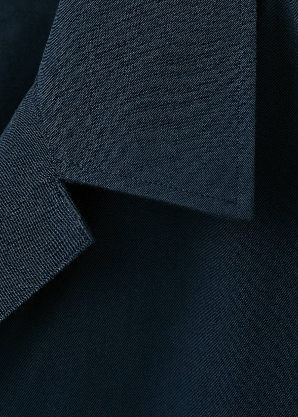 Bowling collar cotton shacket — Navy