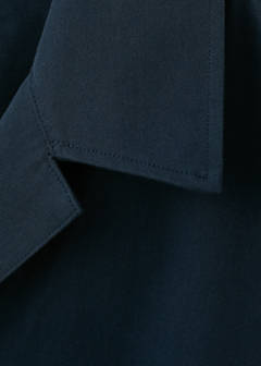 Bowling collar cotton shacket — Navy 9
