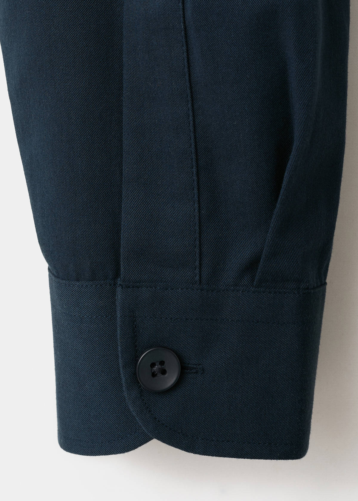 Bowling collar cotton shacket — Navy