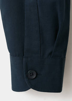 Bowling collar cotton shacket — Navy 10