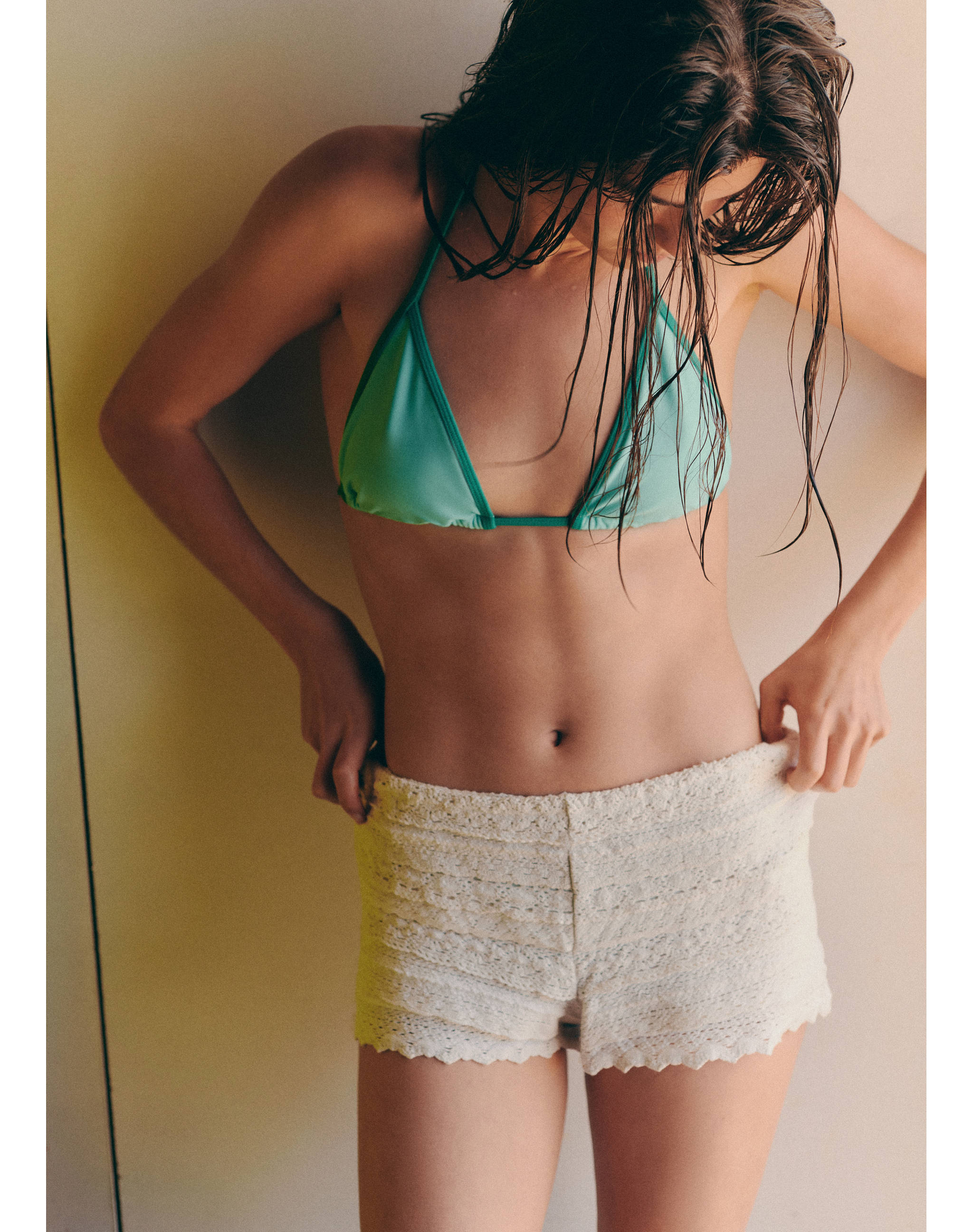 Bicolour Brazilian bikini bottoms - Medium plane