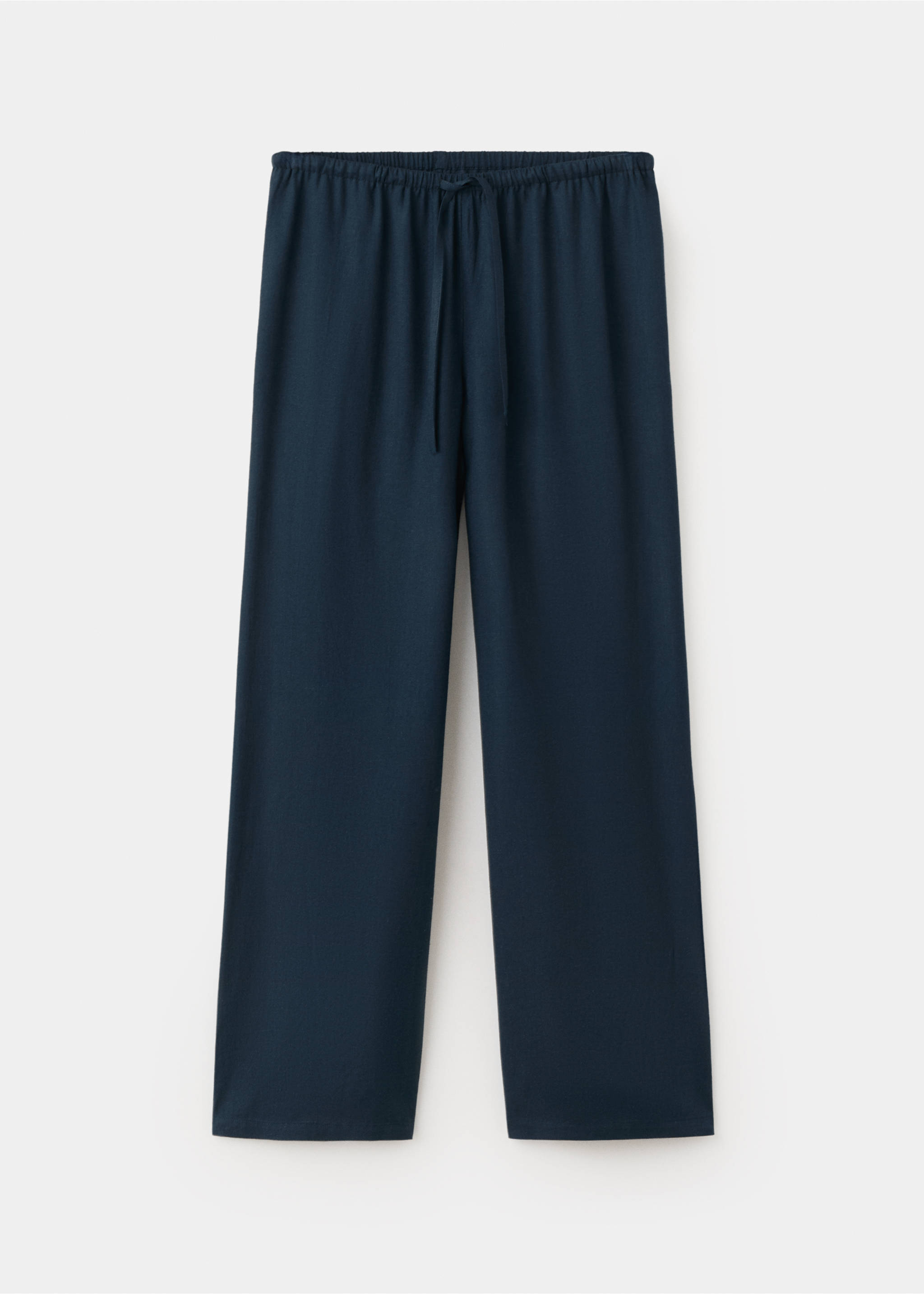 Straight linen-blend trousers - Article without model, Navy. Ref: 27046715-00.