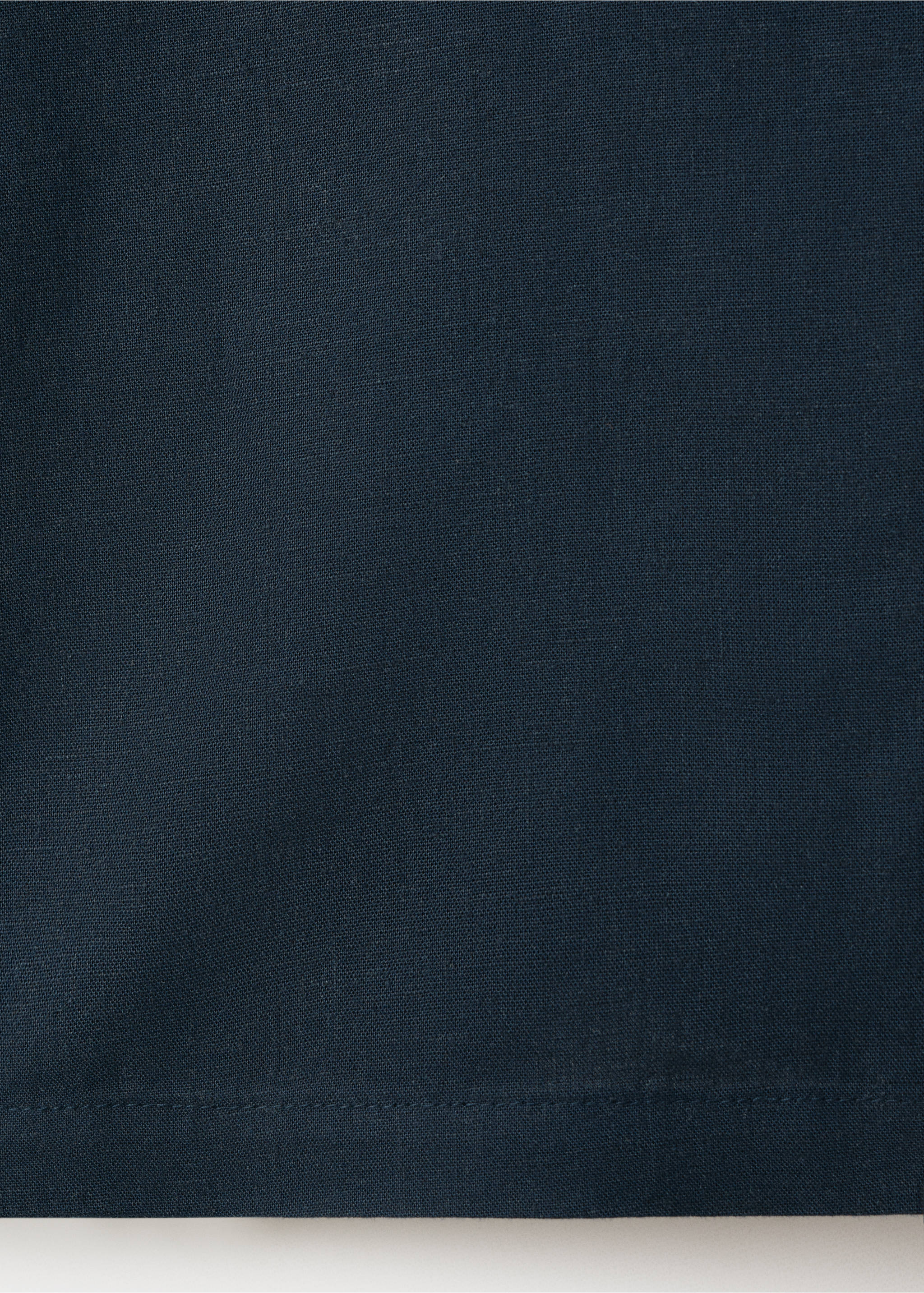 Straight linen-blend trousers - Details of the article 0, Navy. Ref: 27046715-00.