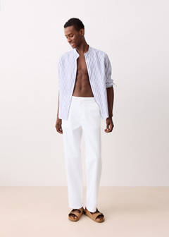 Straight-leg linen-cotton blend trousers — Off White 9