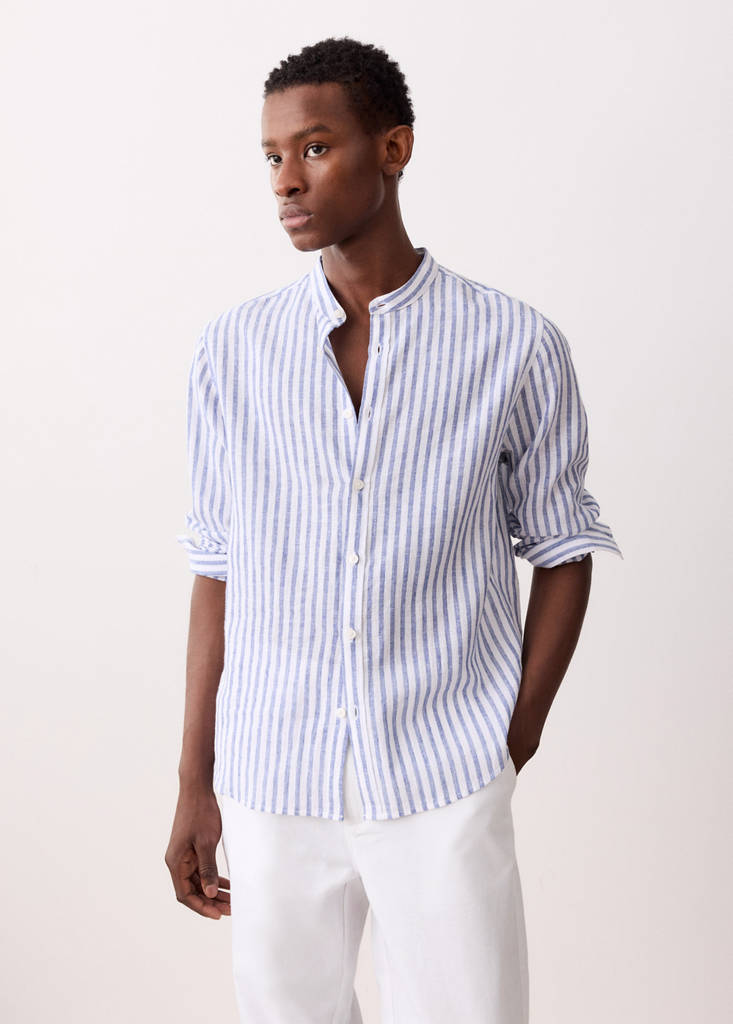 Straight-leg linen-cotton blend trousers — Off White