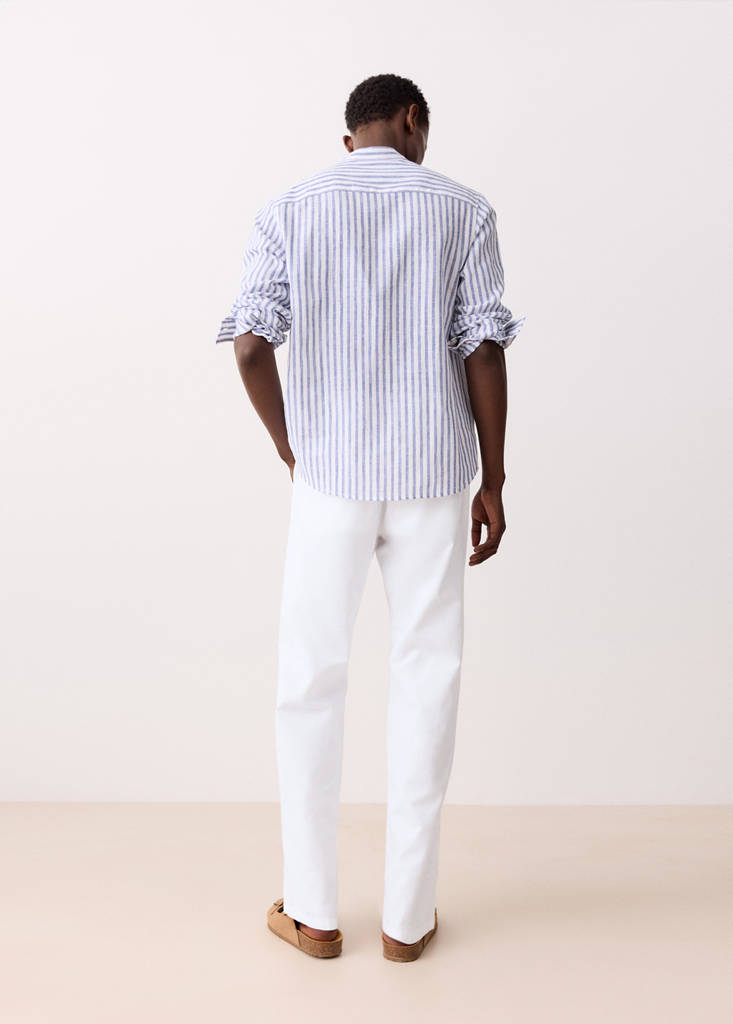 Straight-leg linen-cotton blend trousers — Off White