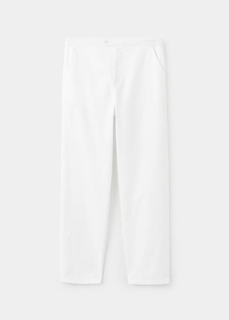 Straight-leg linen-cotton blend trousers — Off White