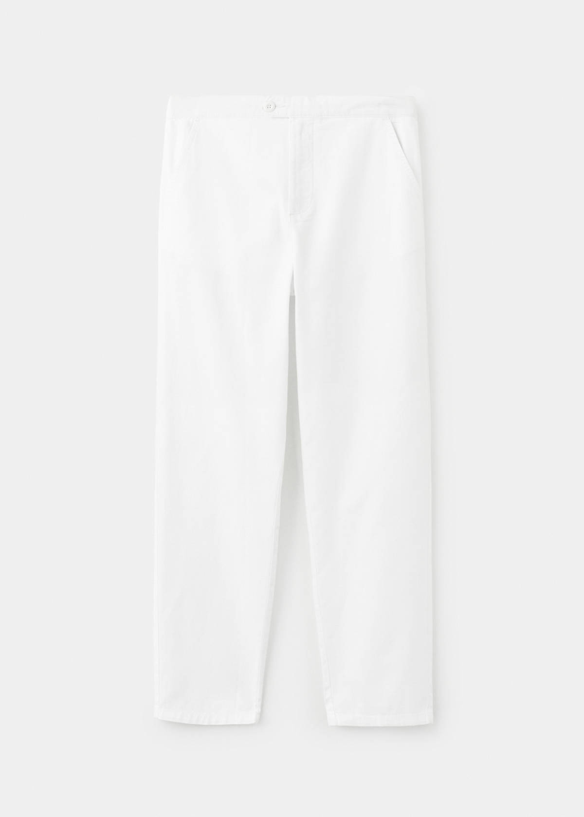 Straight-leg linen-cotton blend trousers — Off White
