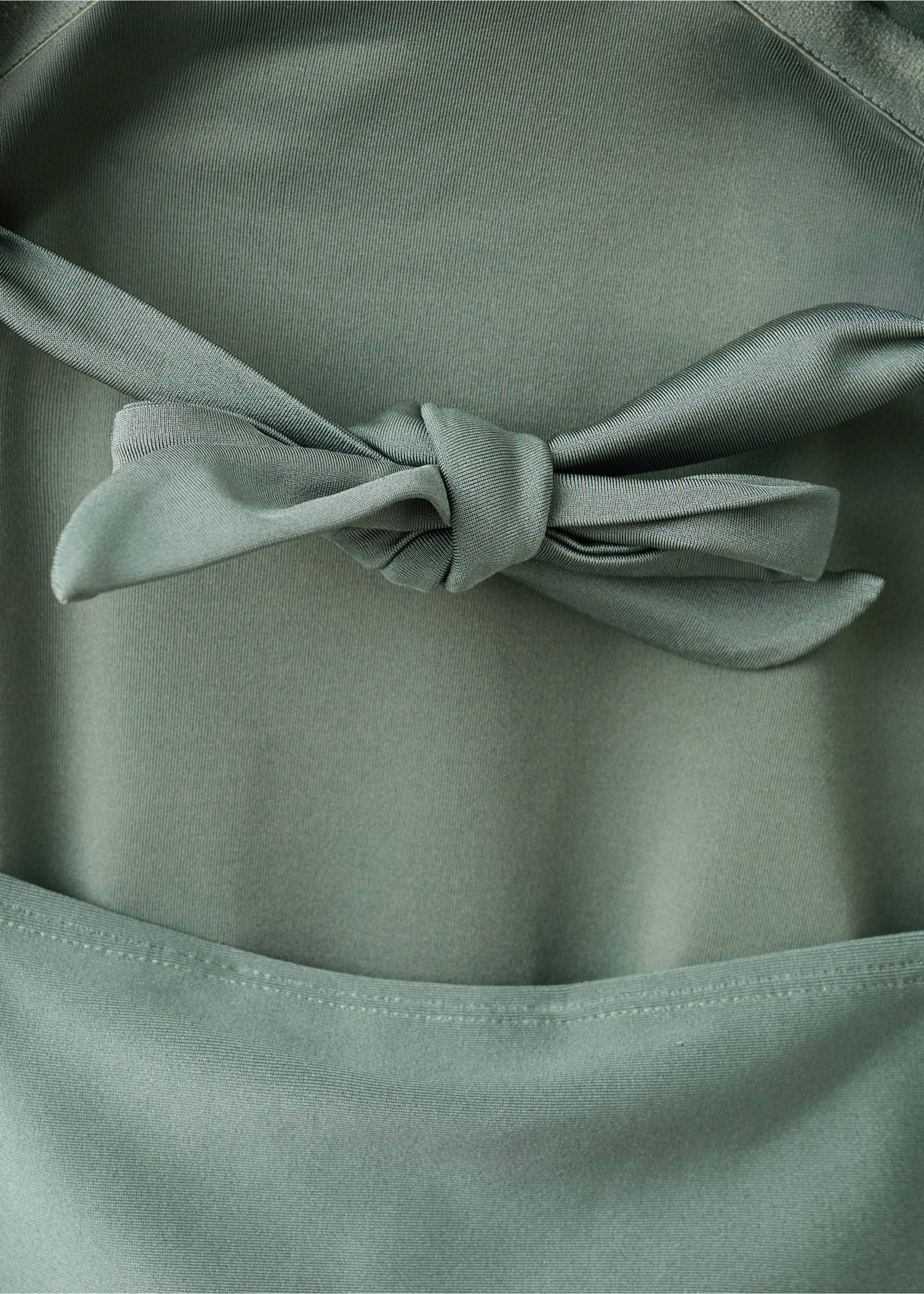 Draped detail swimsuit - Details of the article 0, Khaki. Ref: 27046721-00.