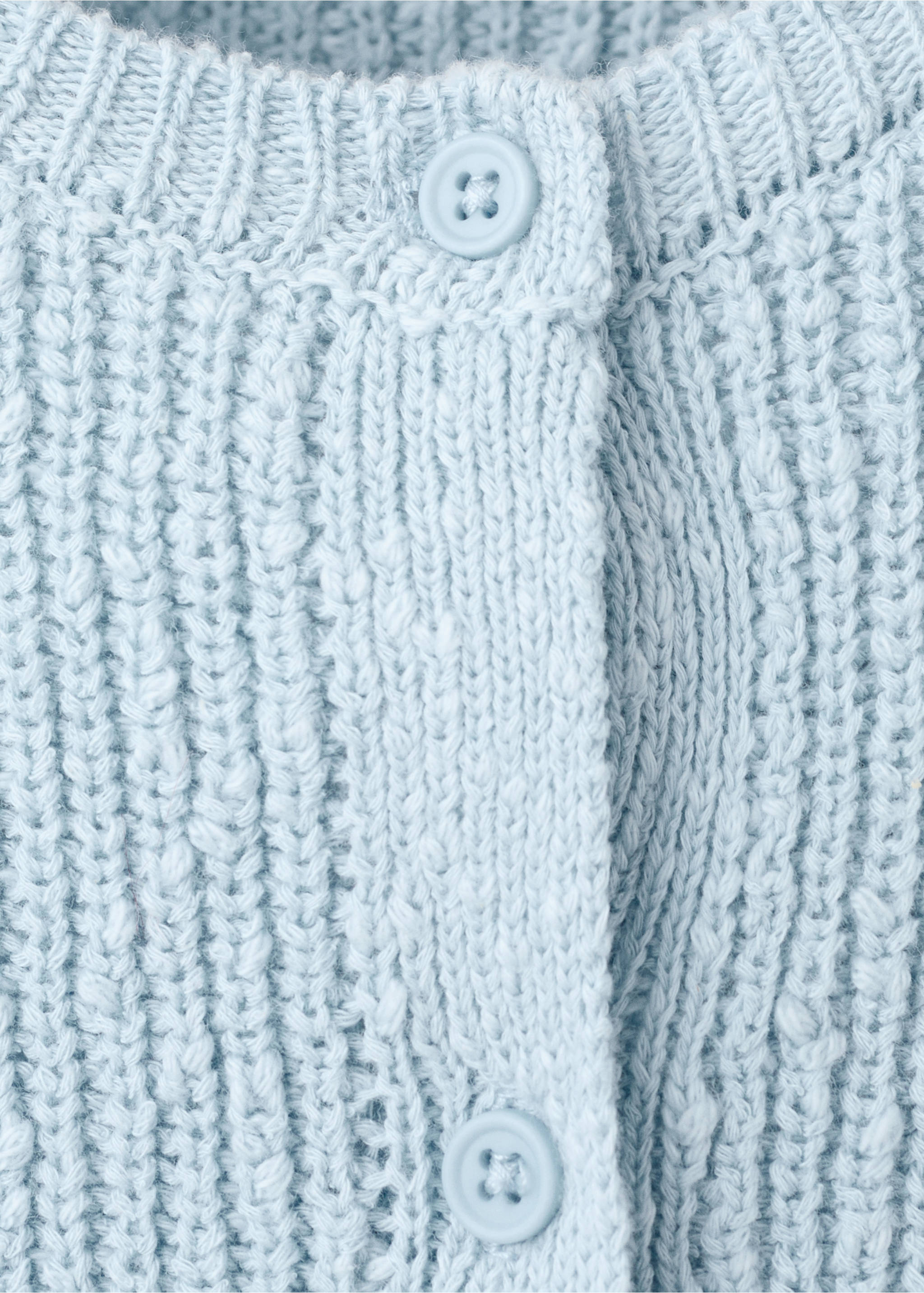 Knitted button cardigan - Details of the article 8, Sky Blue. Ref: 27046722-00.