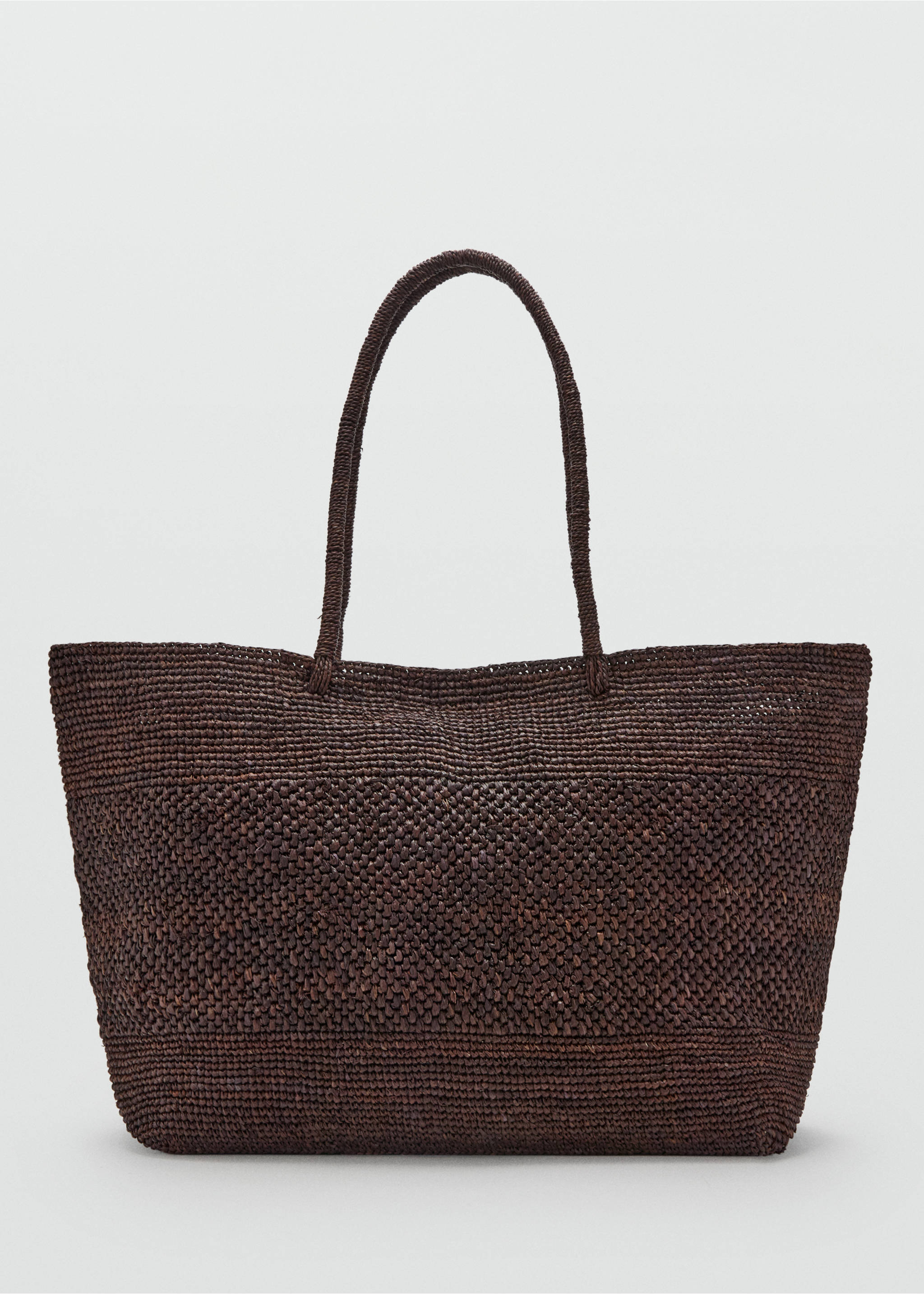 Sac cabas fibre naturelle - Article sans modèle, Chocolat. Ref: 27046725-00.
