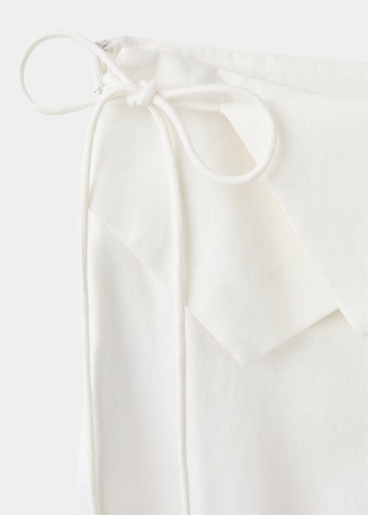 Linen trousers with handkerchief detail — Off White