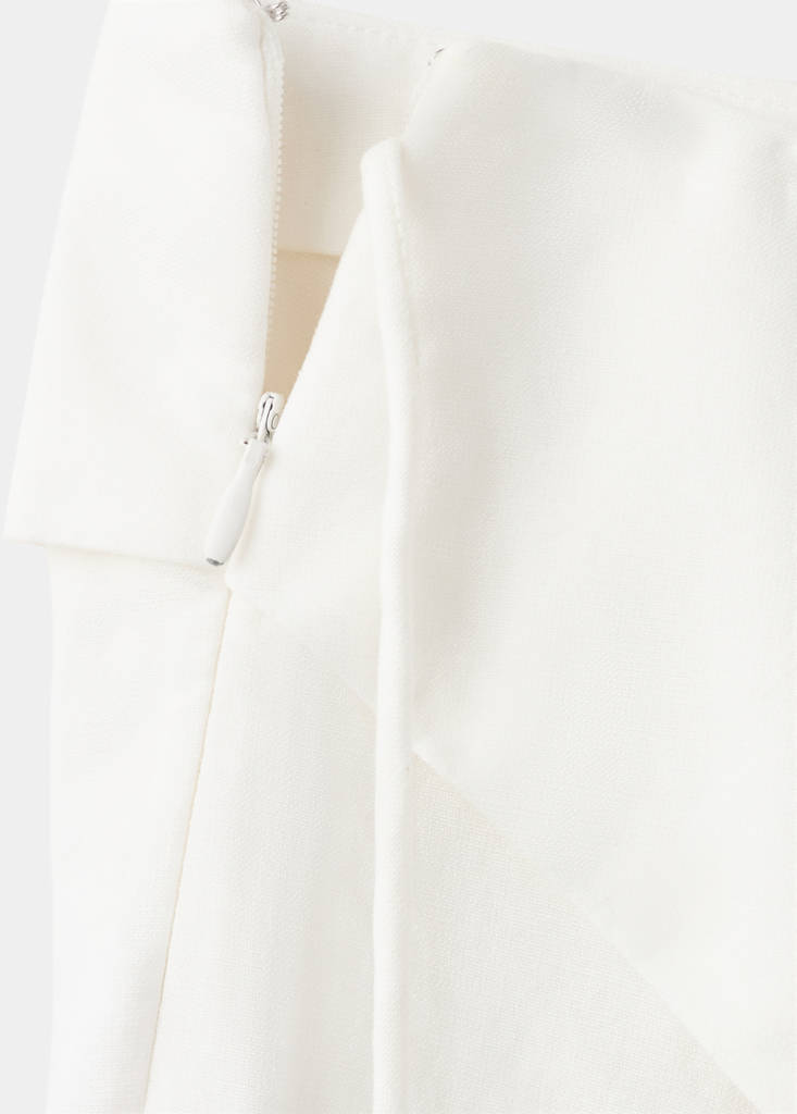 Linen trousers with handkerchief detail — Off White