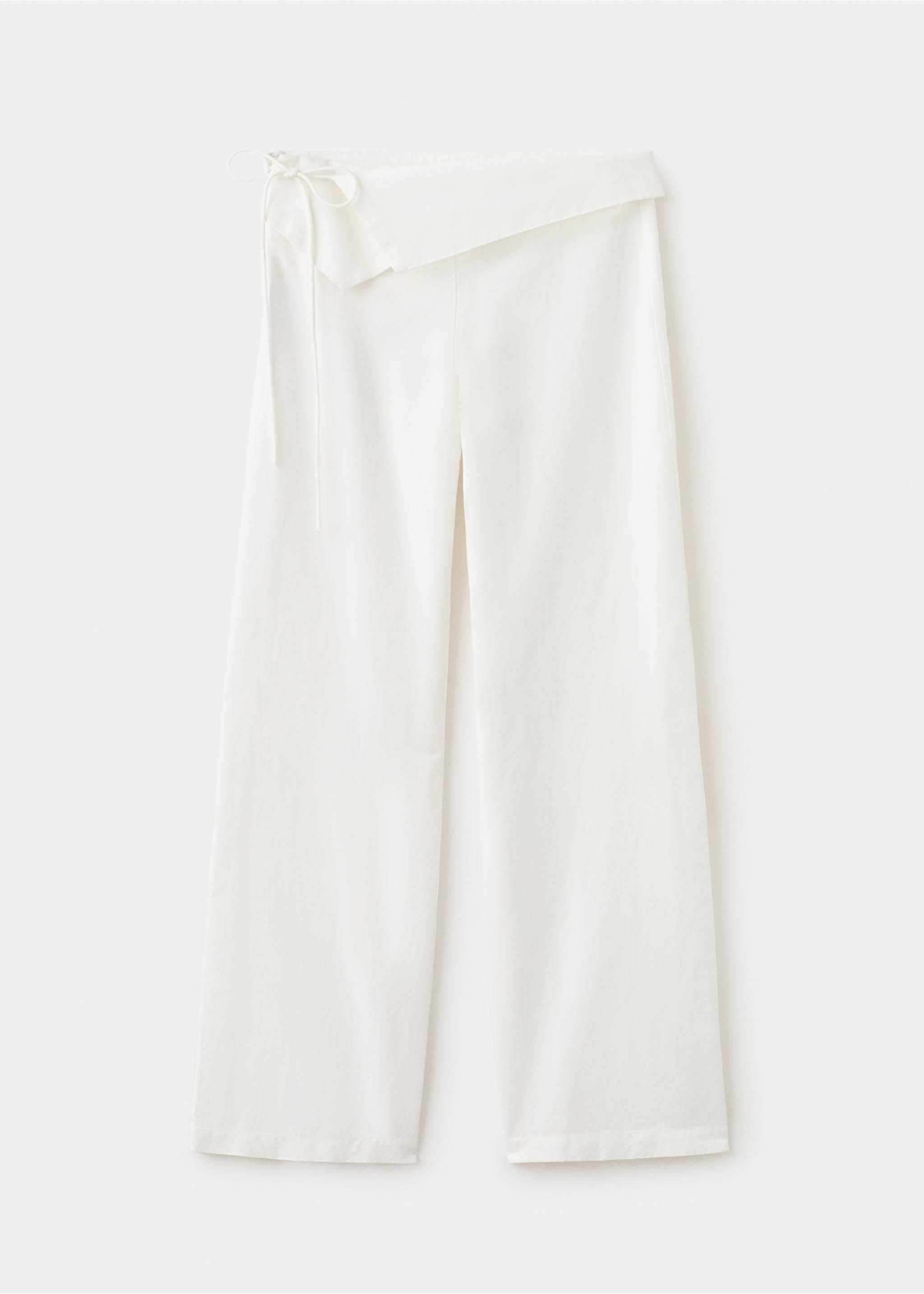 Leinenhose mit Tuchdetail - Artikel ohne Model, Cremeweiß. Ref: 27046729-00.