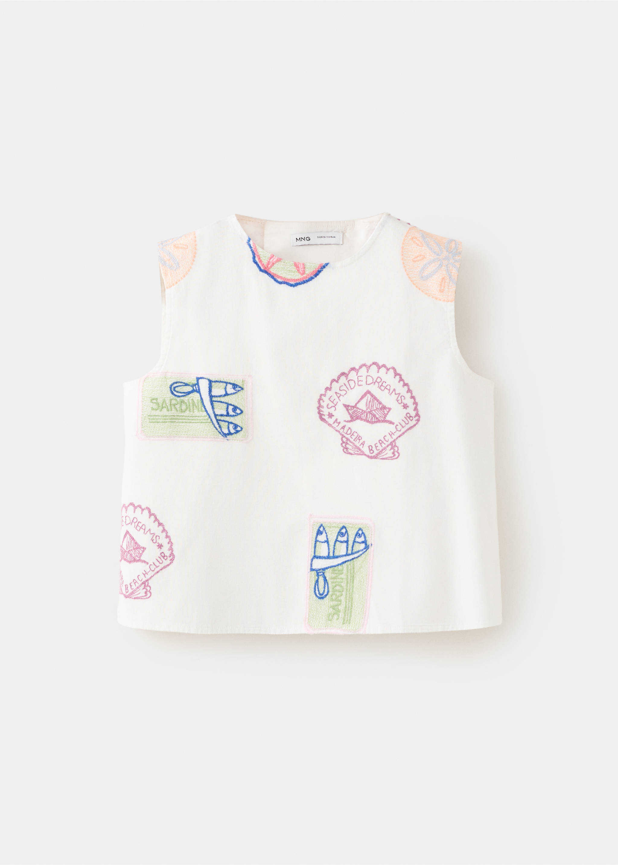 Blouse détails brodés - Article sans modèle, Blanc. Ref: 27046732-00.