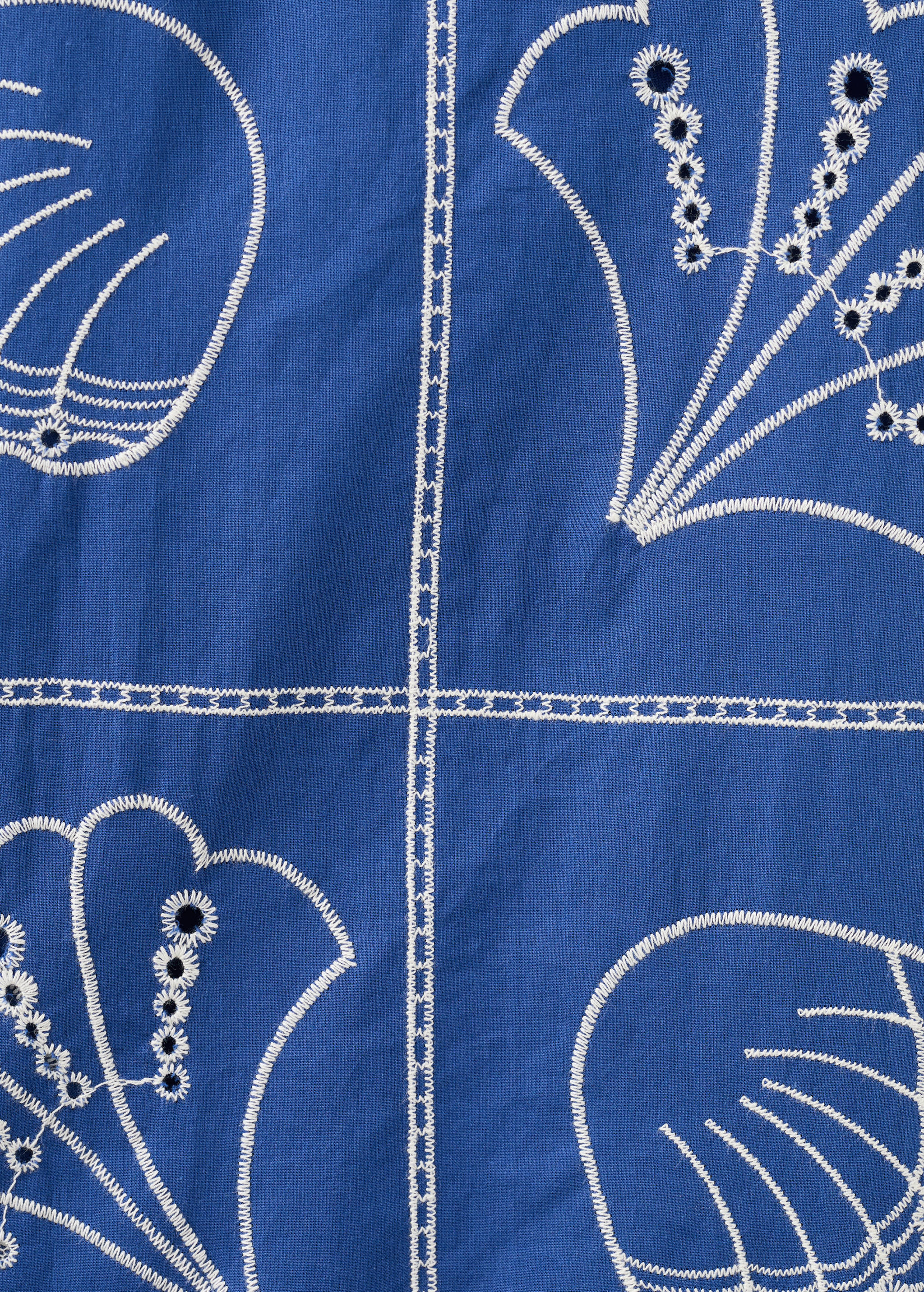 Embroidered cotton trousers - Details of the article 0