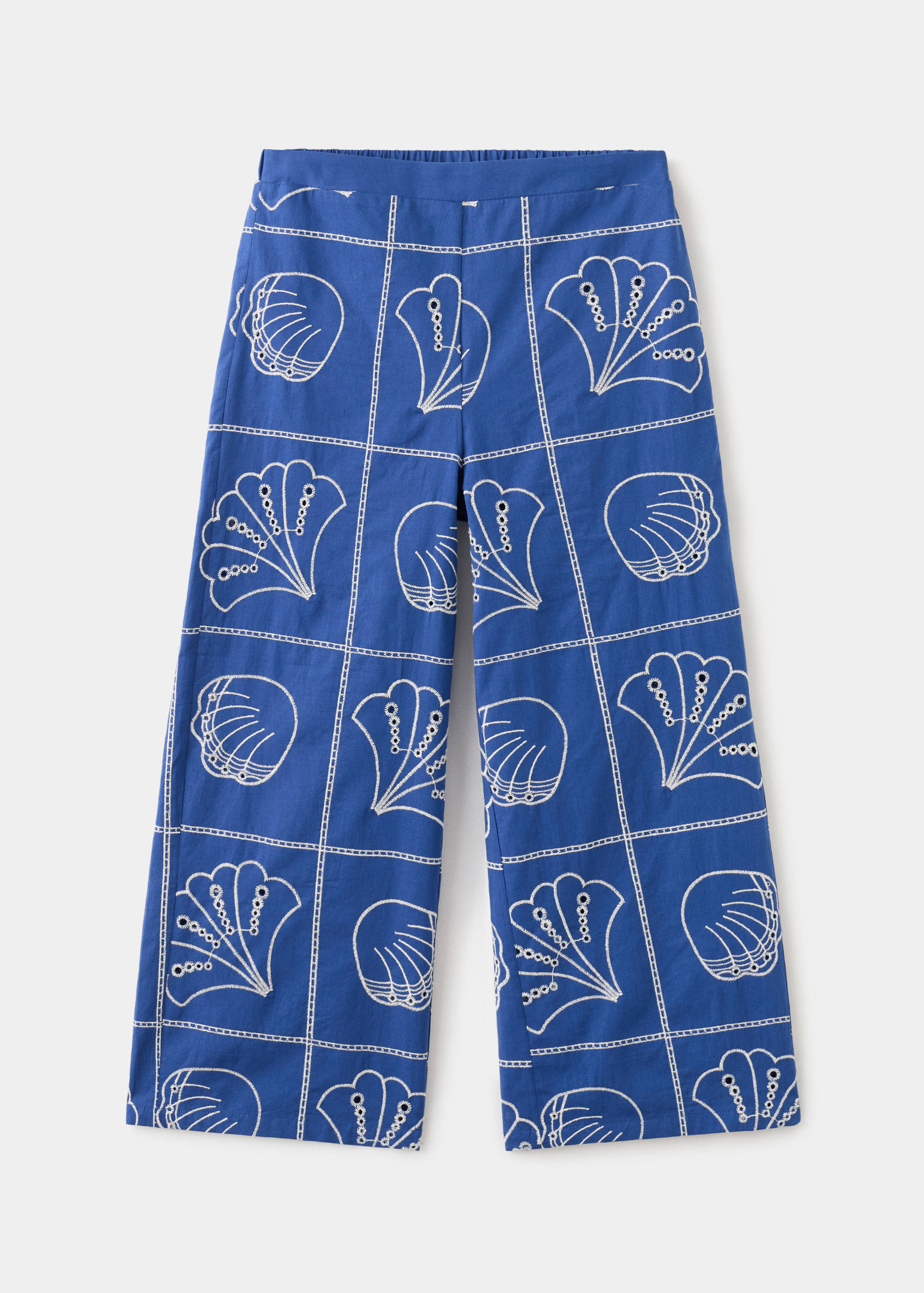 Embroidered cotton trousers - Article without model