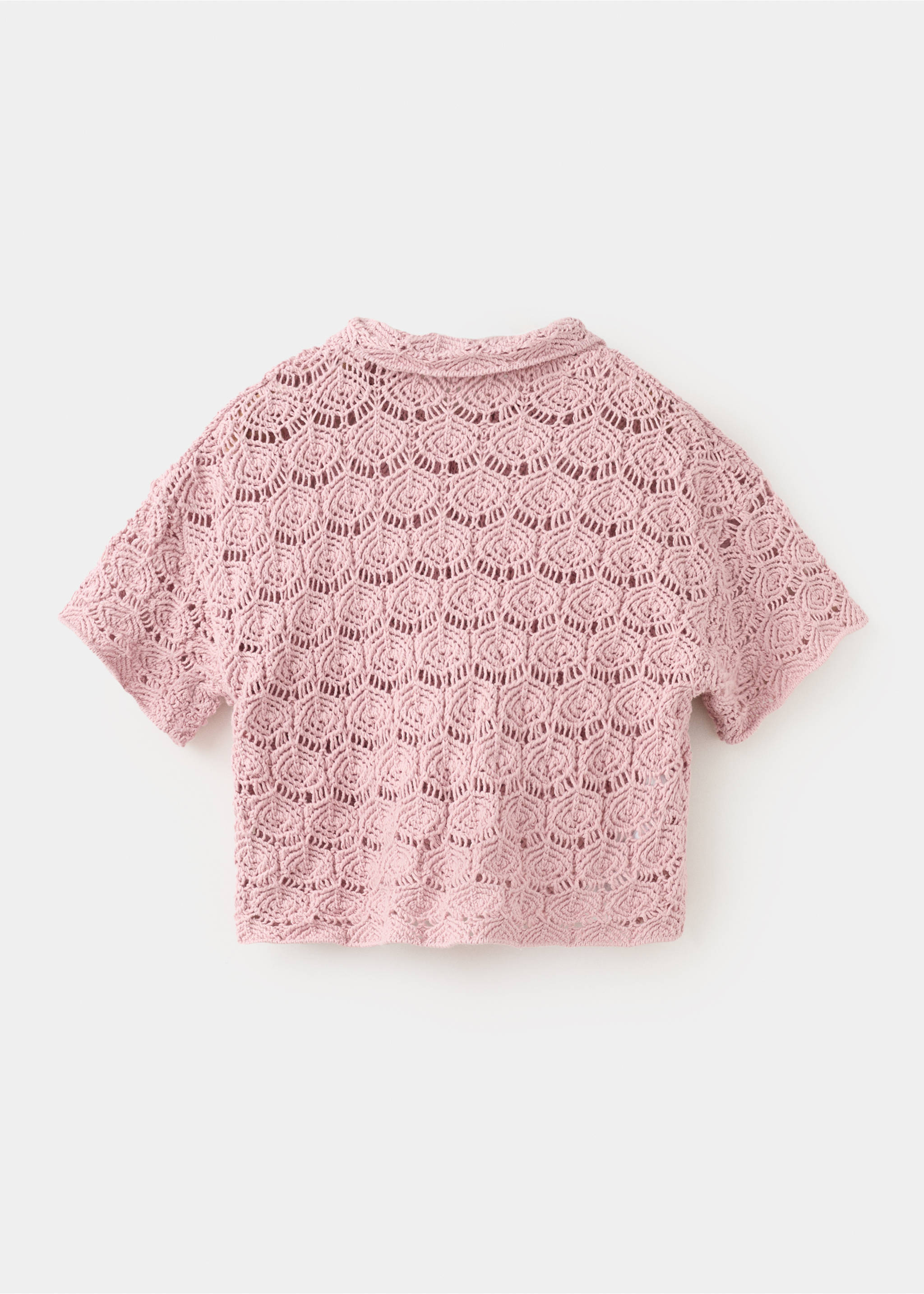 Openwork knit cardigan - Reverse of the article, Pink. Ref: 27046738-00.