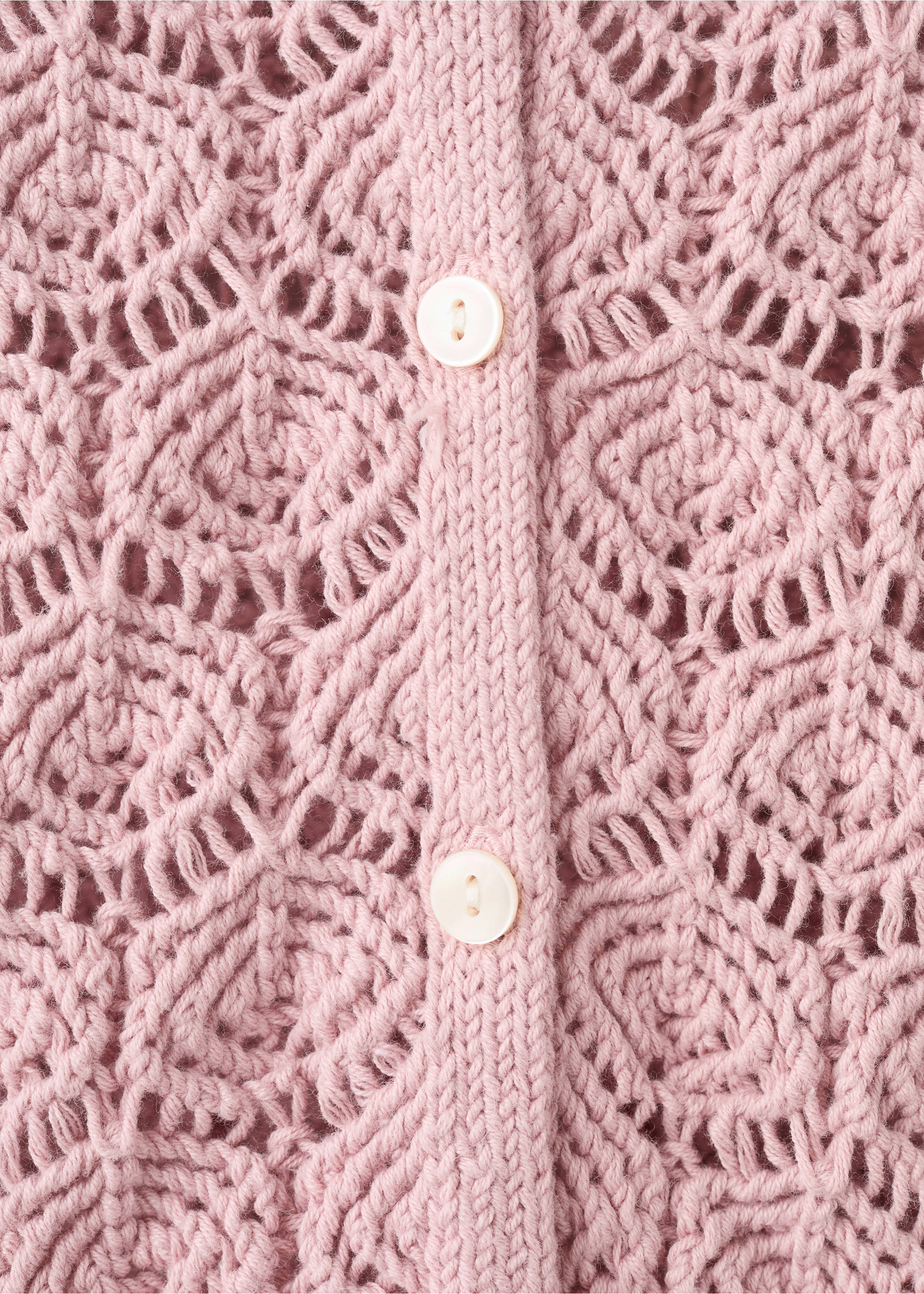 Openwork knit cardigan - Details of the article 0, Pink. Ref: 27046738-00.
