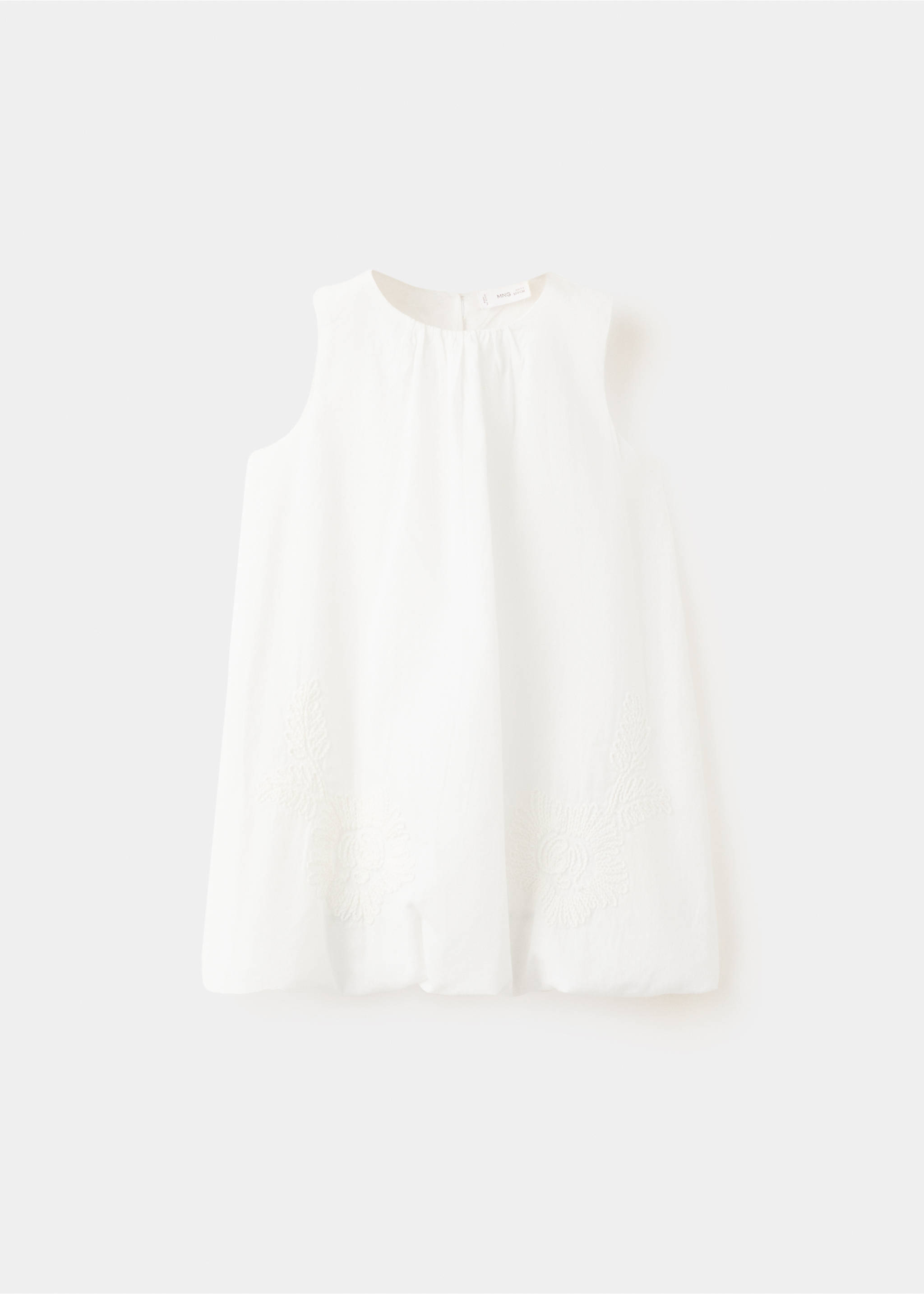 Vestit globus brodat flors - Article sense model, Blanc. Ref: 27046743-00.