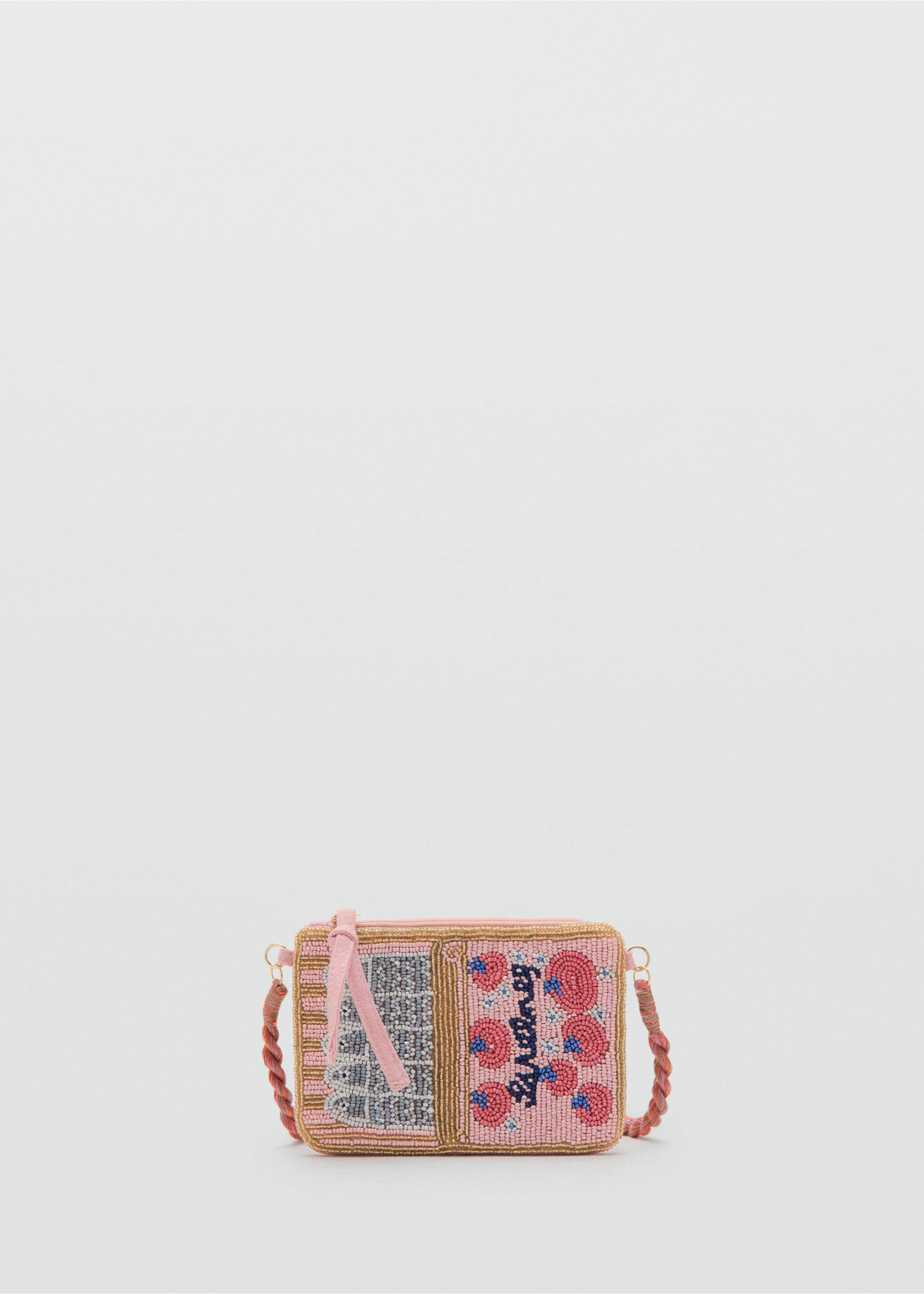비즈 미니백 - 모델 없는 상품, 페일 핑크. Ref: 27046744-00.