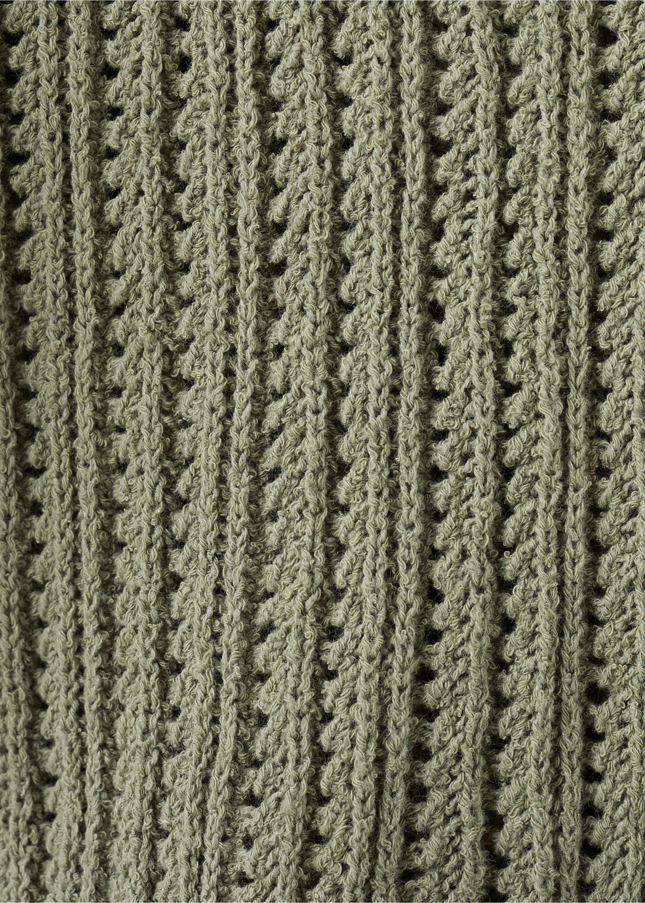 Jersey punto calado cuello polo - Detalle del artículo 8, Khaki. Ref: 27047138-00.