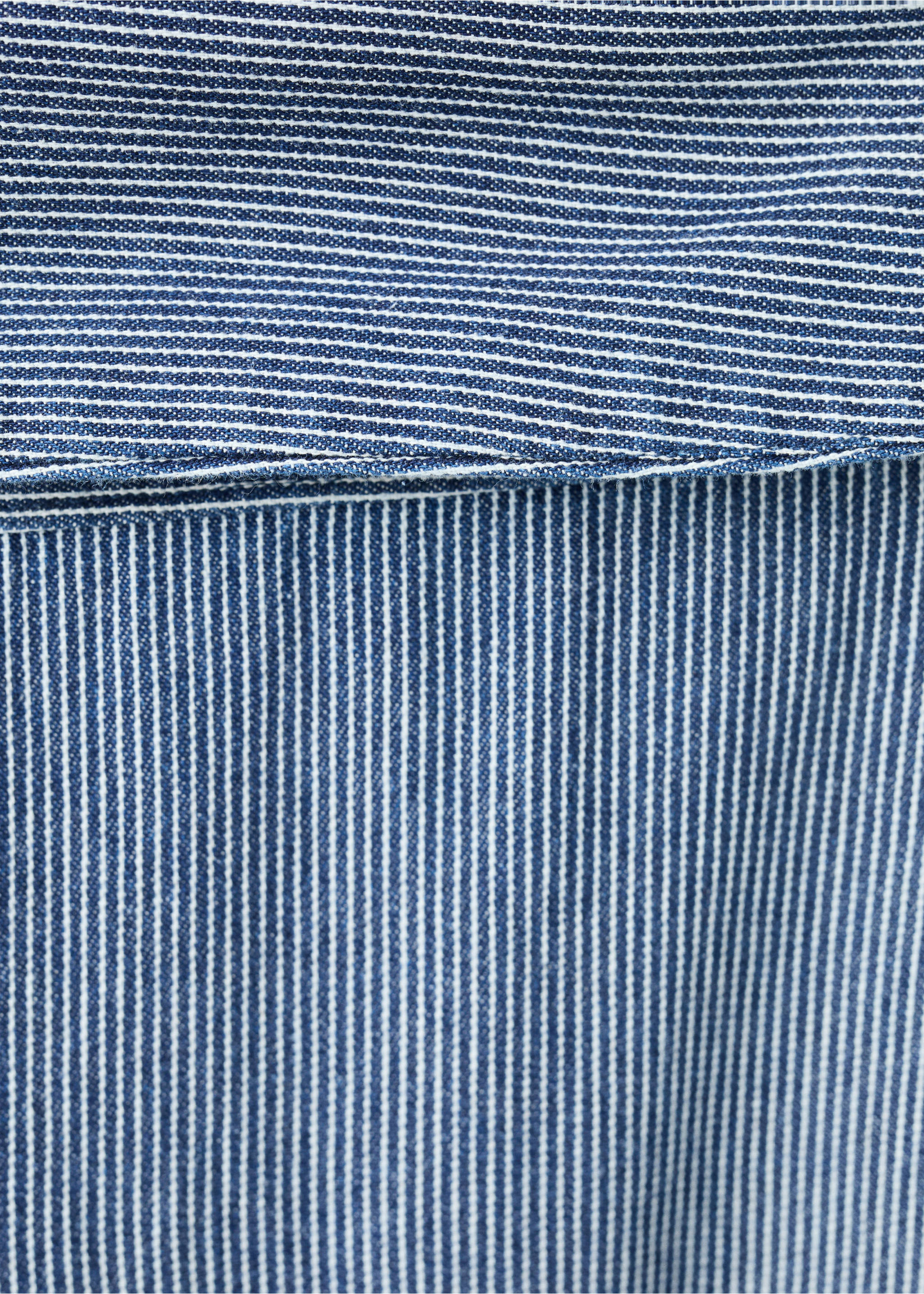 Wide leg striped jeans with rolled-up waist - Details of the article 0, Dark Blue. Ref: 27047139-00.