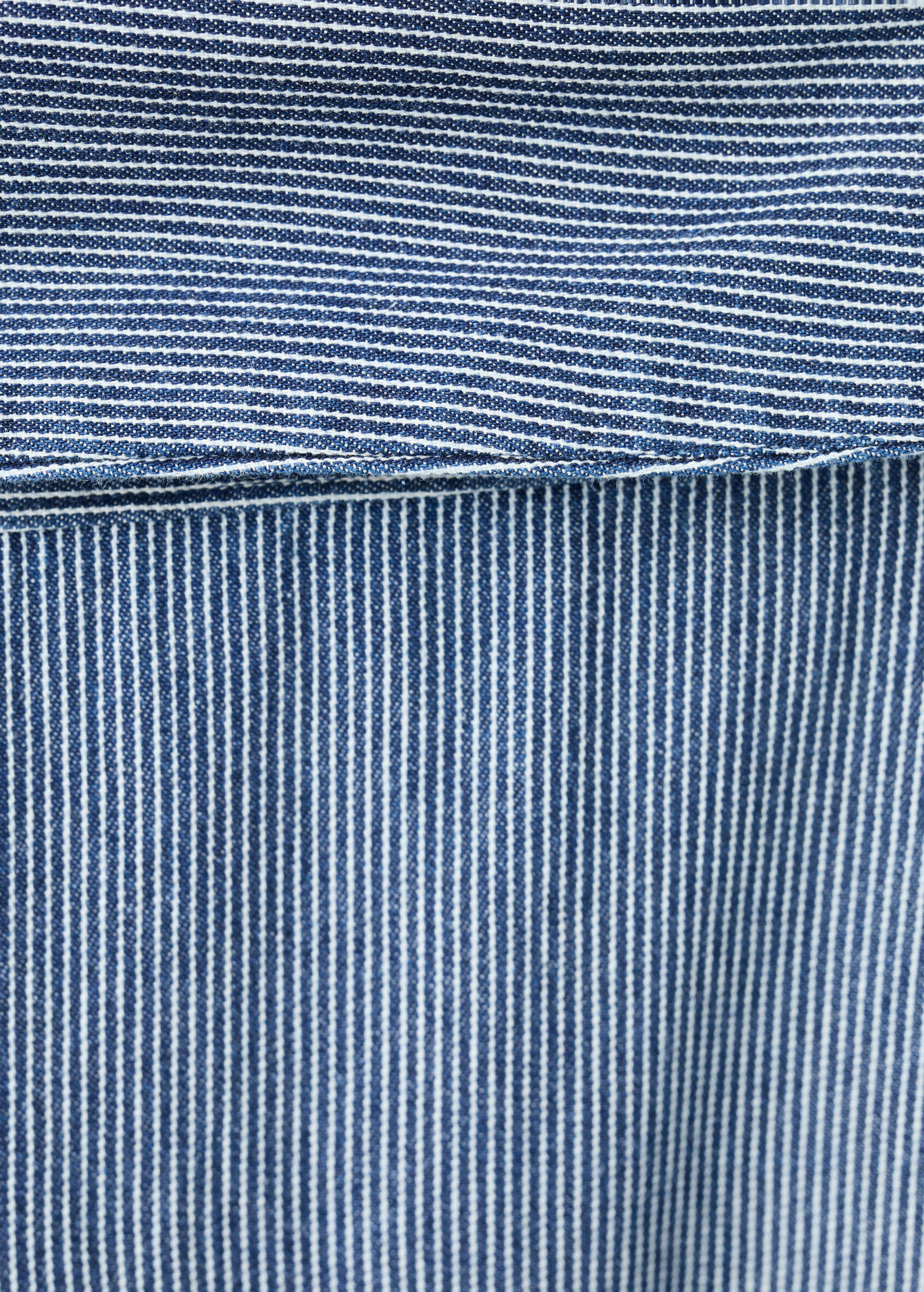 Wide leg striped jeans with rolled-up waist - Details of the article 0