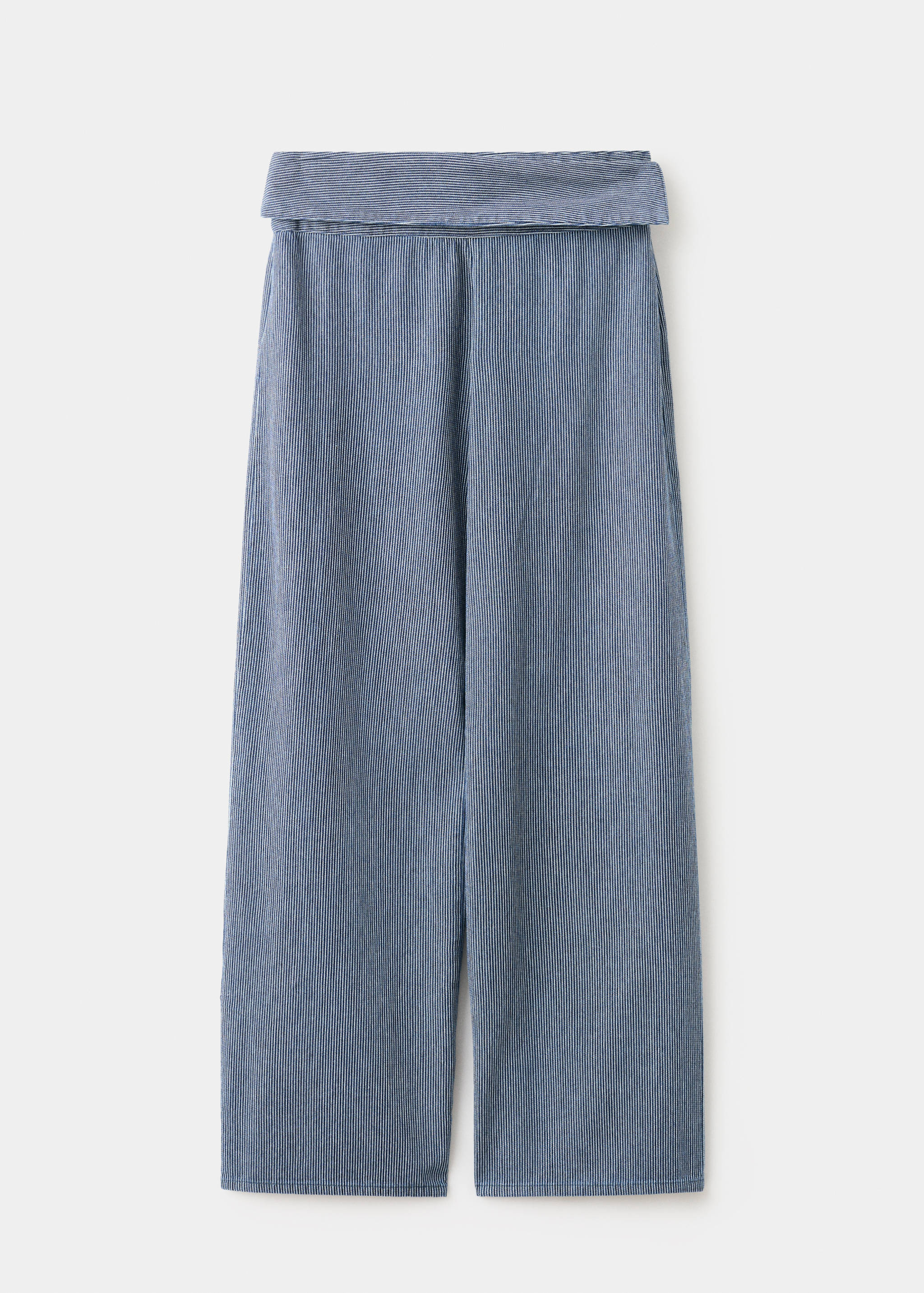 Weit geschnittene Jeans mit Streifen und umgeschlagener Taille - Artikel ohne Model