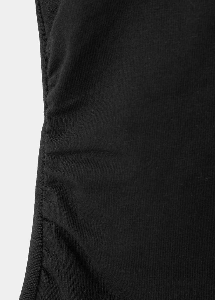 Lace trim top — Black