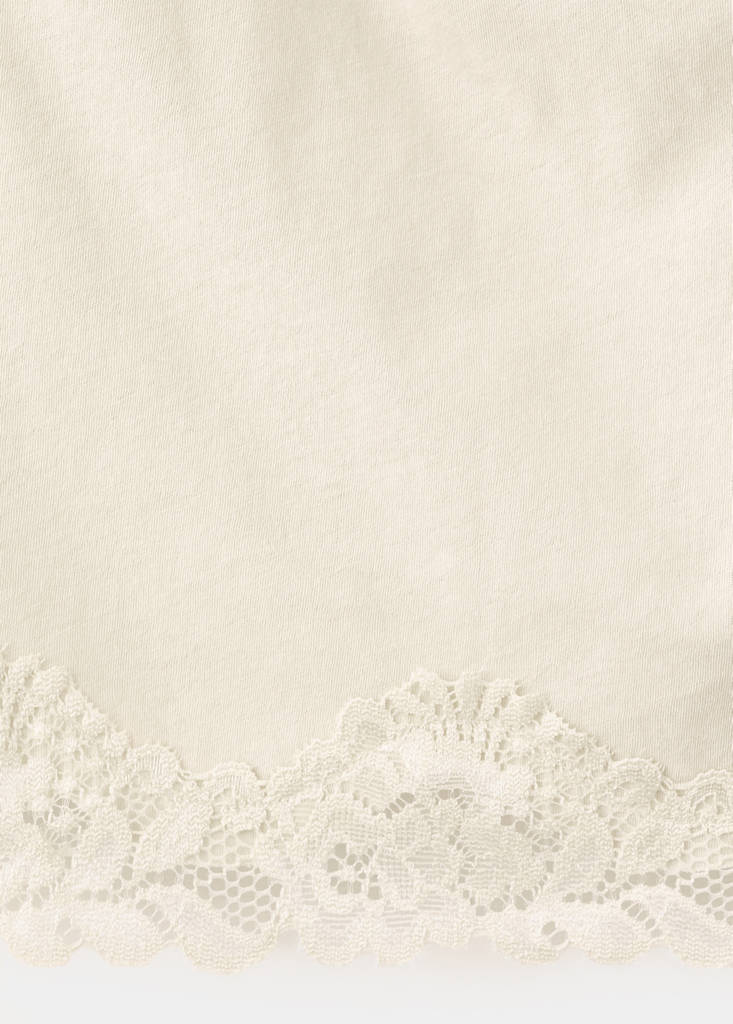 Lace halter neck top — Ecru