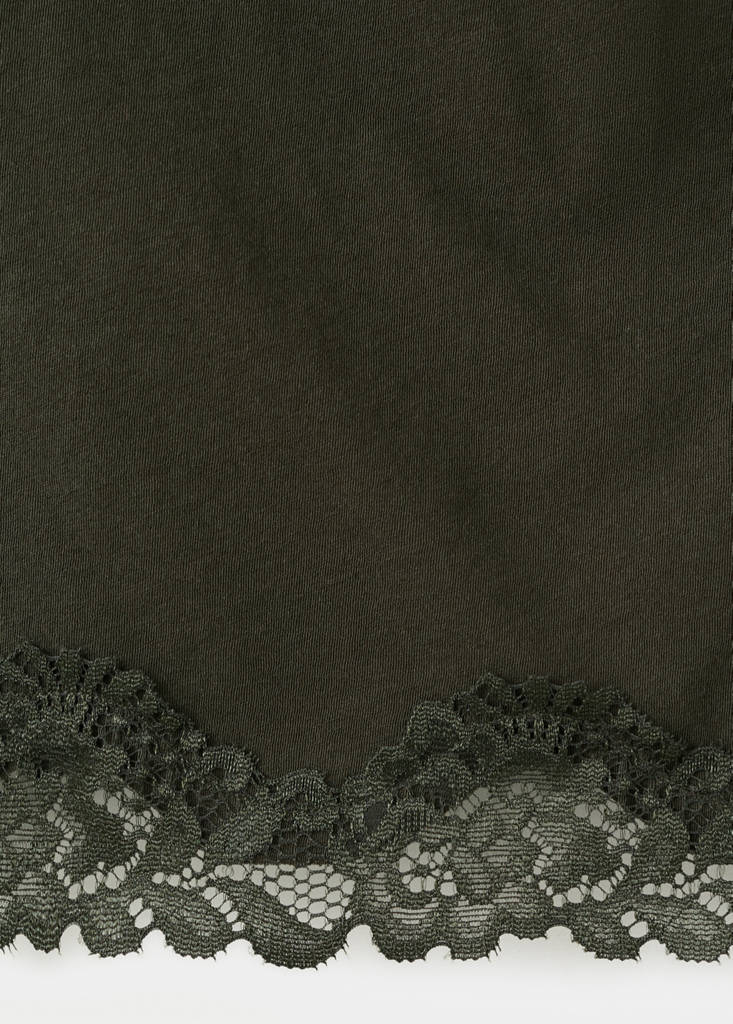 Lace halter neck top — Khaki